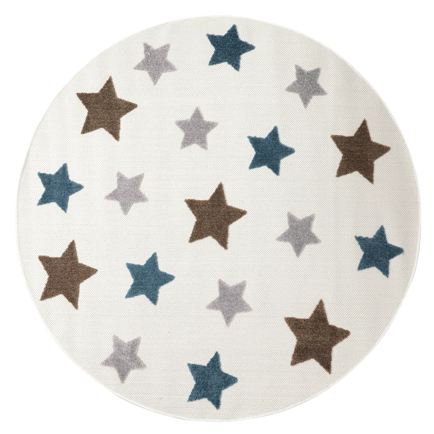 Tapete redondo infantil - Stars (creme/multi)