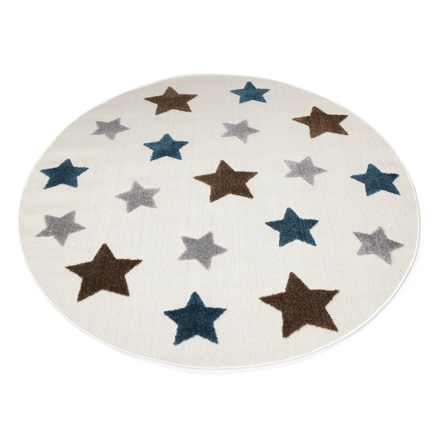 Tapete redondo infantil - Stars (creme/multi)