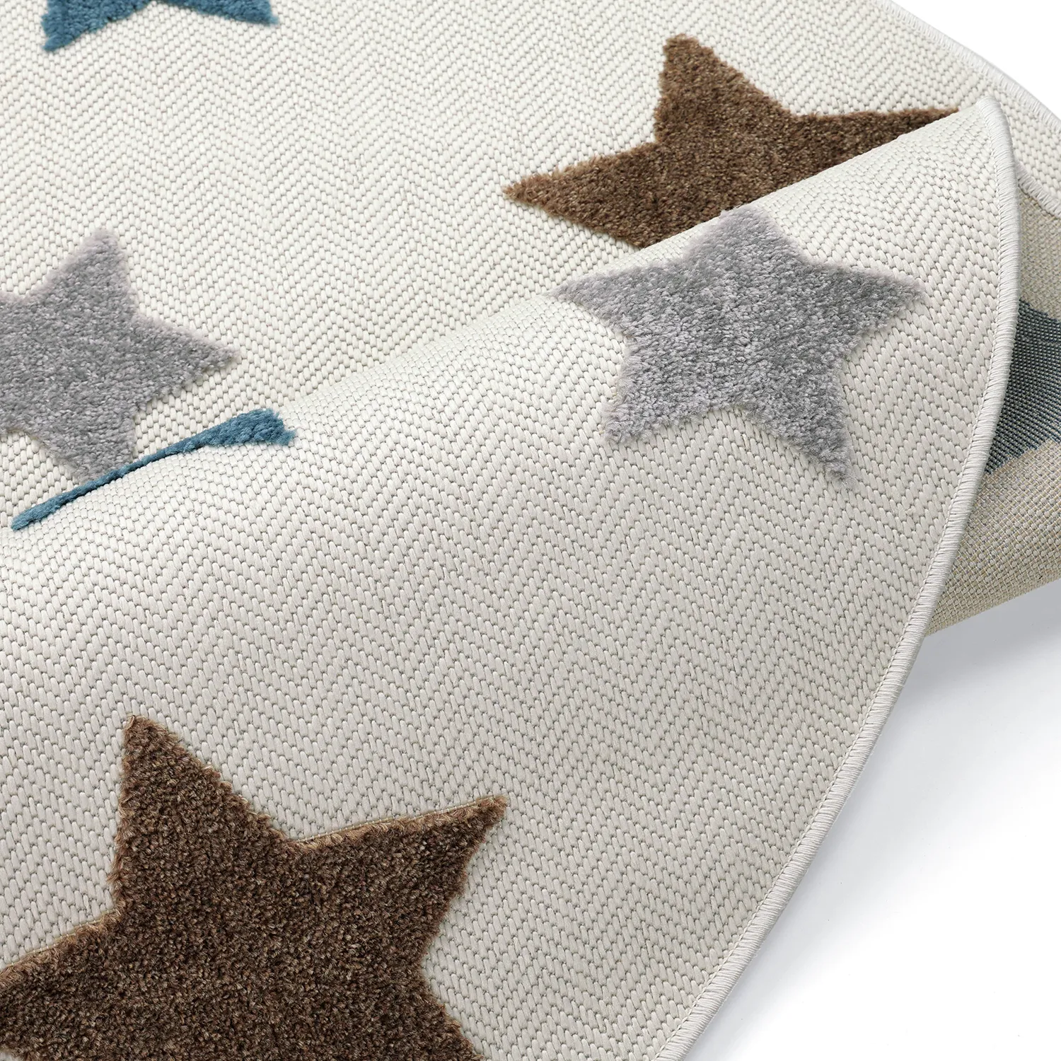 Tapete redondo infantil - Stars (creme/multi)