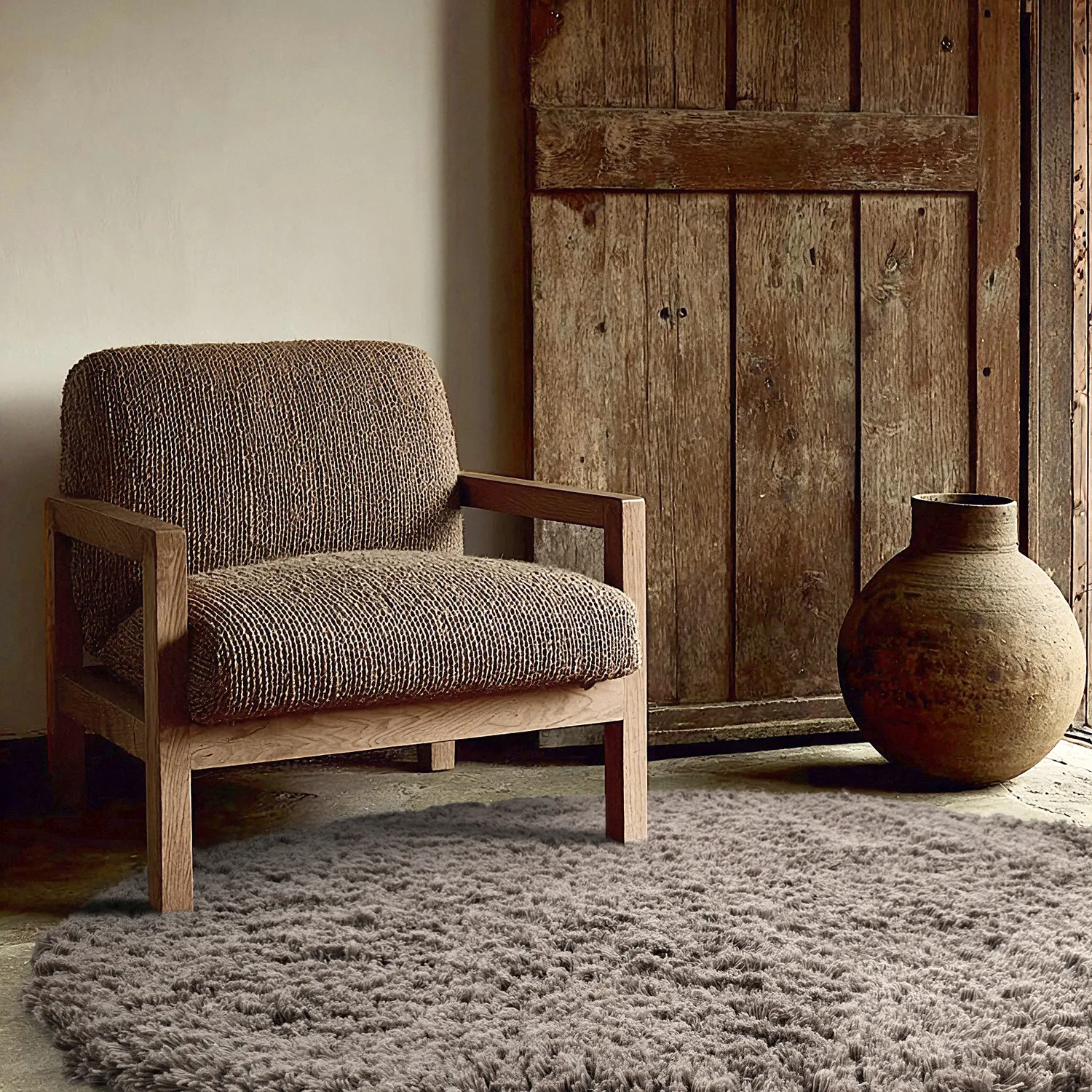 Tapete redondo - Aliste Wool Shaggy (marrom)