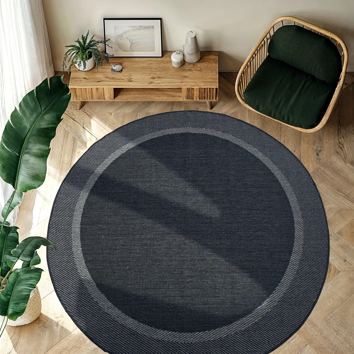 Tapete redondo - Indoor/Outdoor Alta (antracite)