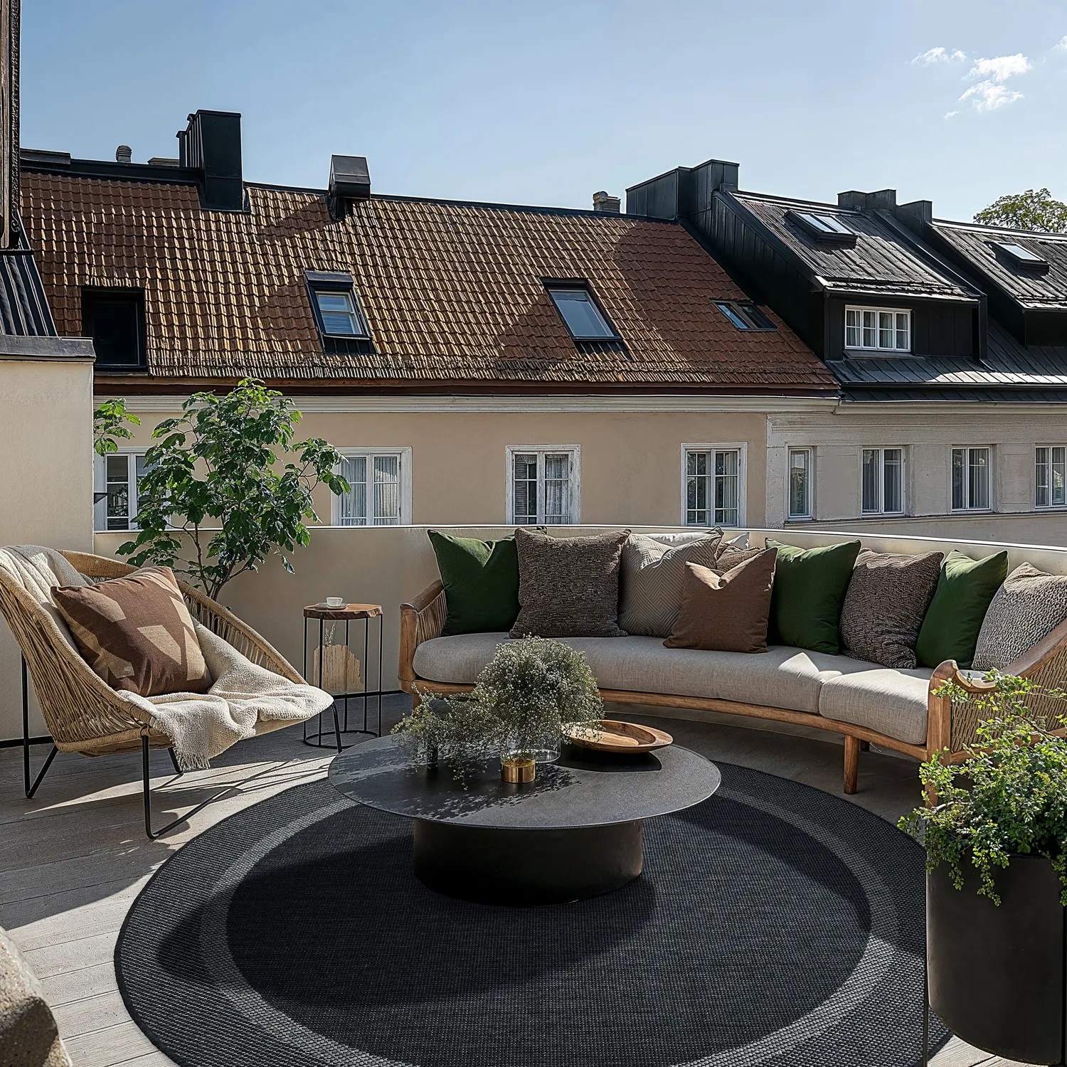 Tapete redondo - Indoor/Outdoor Alta (antracite)