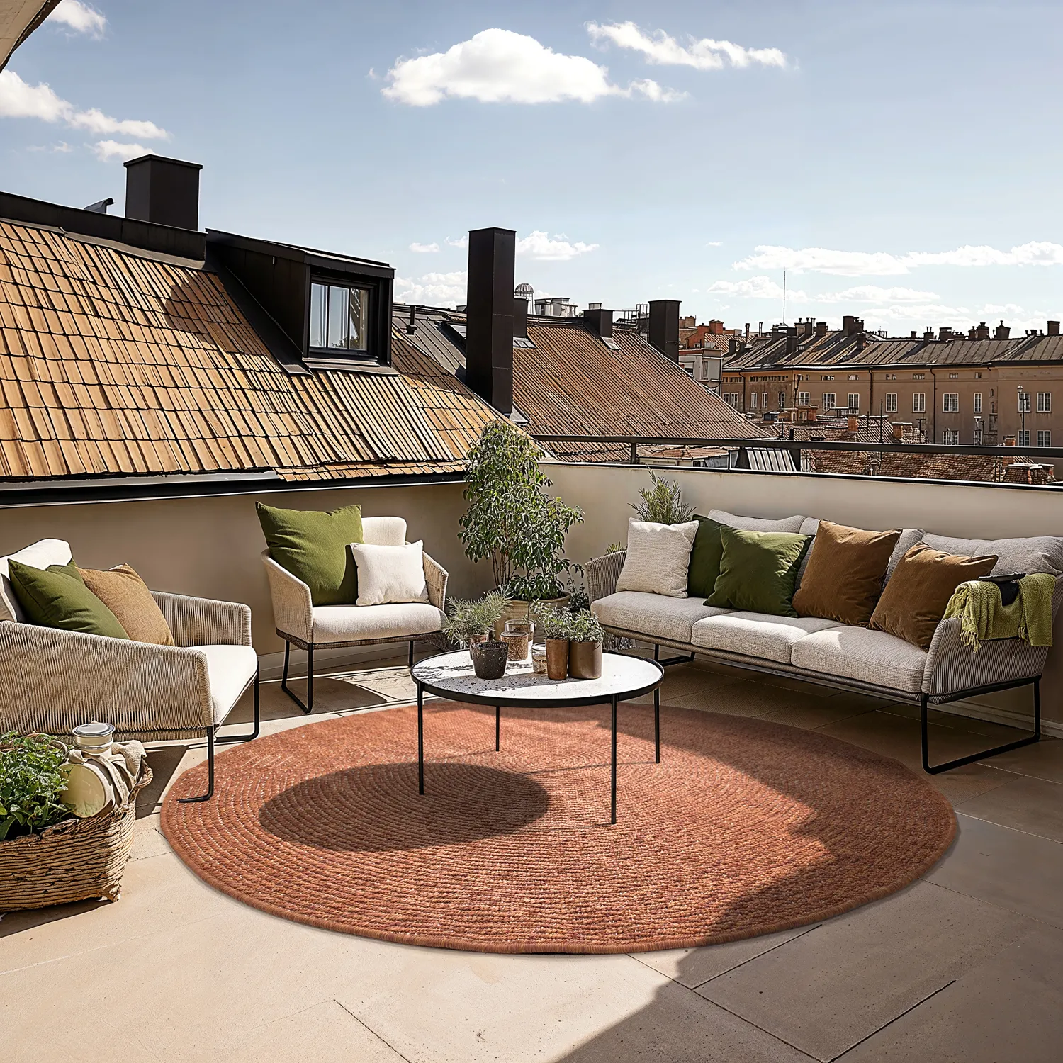 Tapete redondo - Indoor/Outdoor Arlo (laranja)