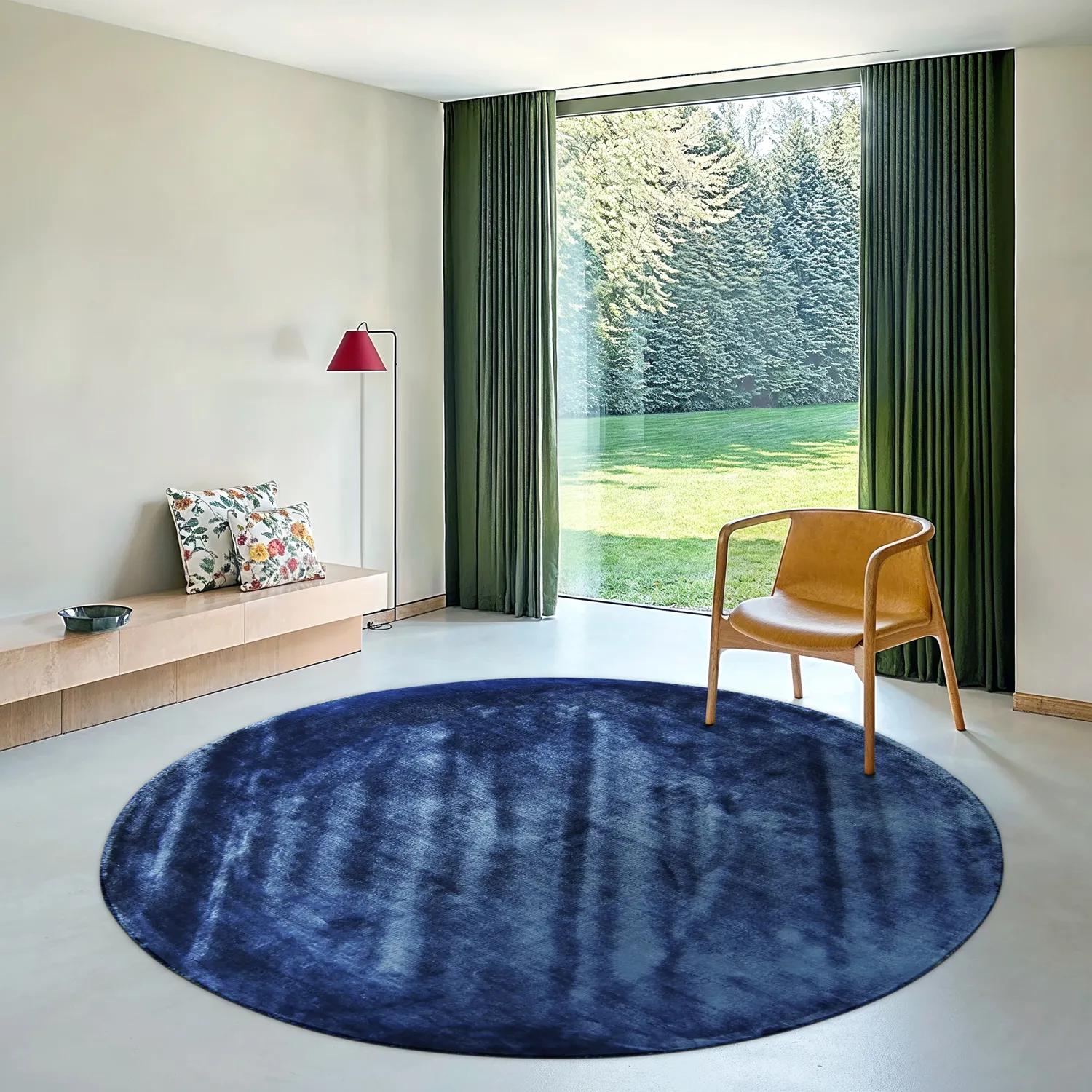 Tapete redondo - Jodhpur Special Luxury Edition Viskos (azul)