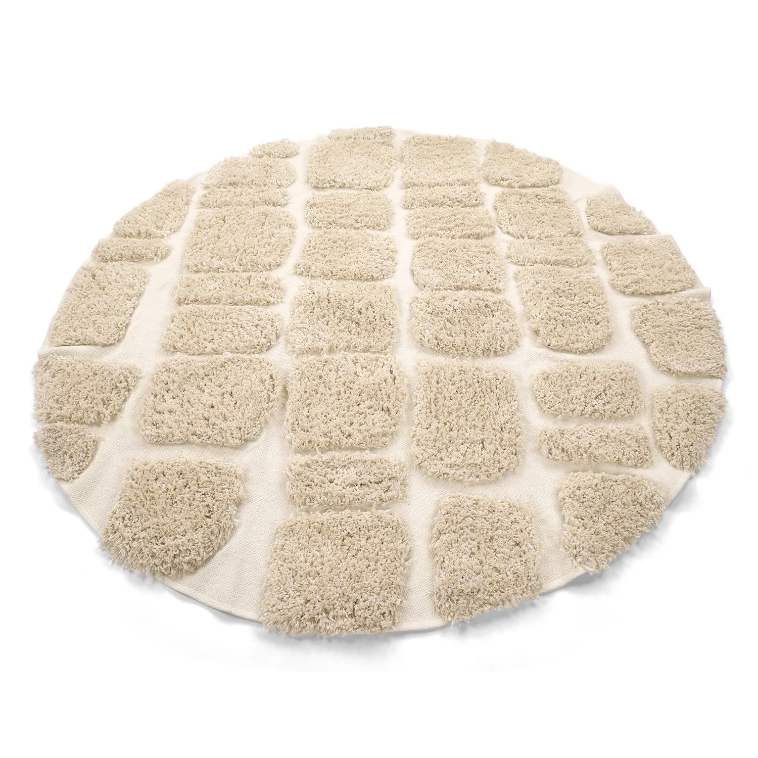 Tapete redondo - Otranto Natural Cotton Shaggy (off white)