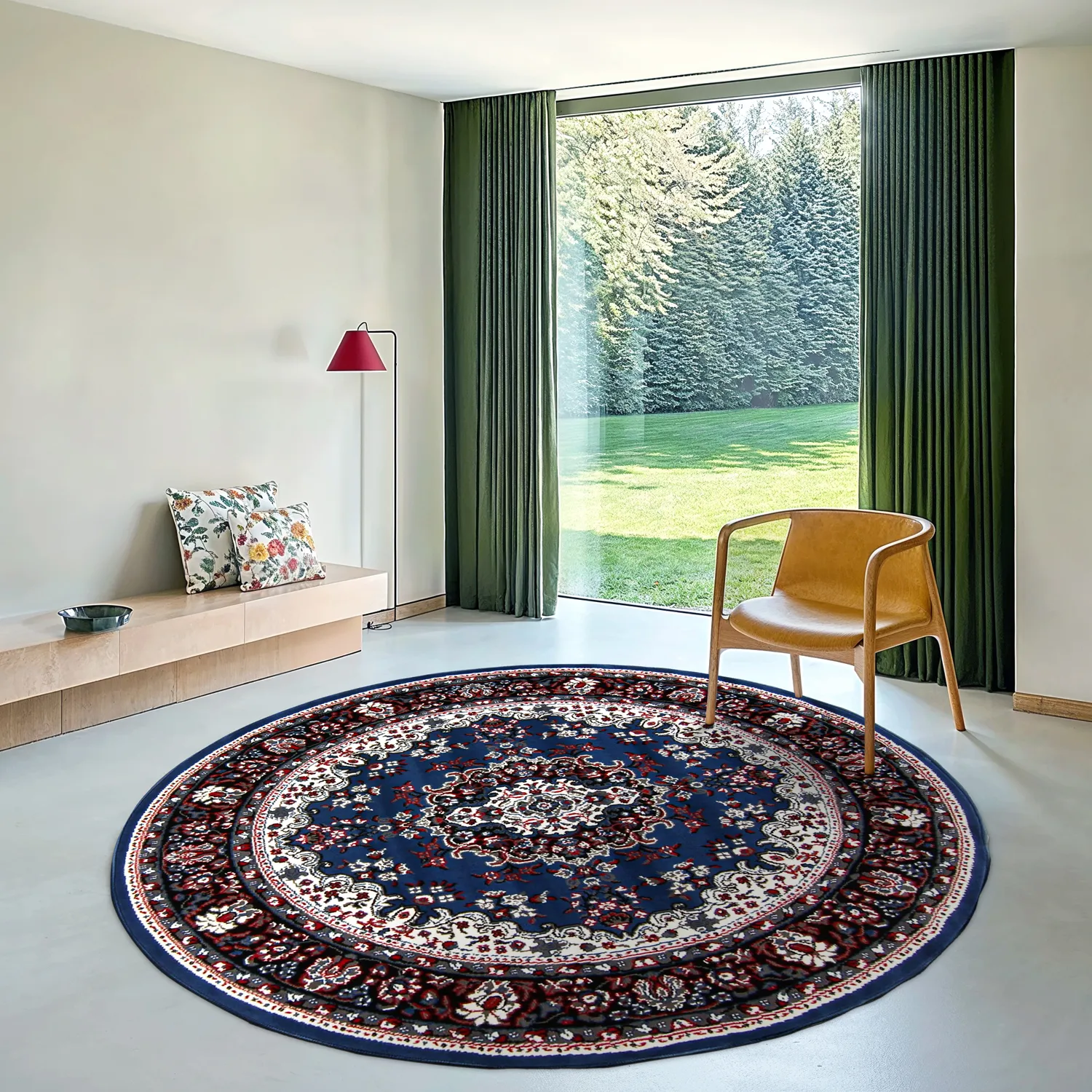 Tapete redondo - Peking (azul)