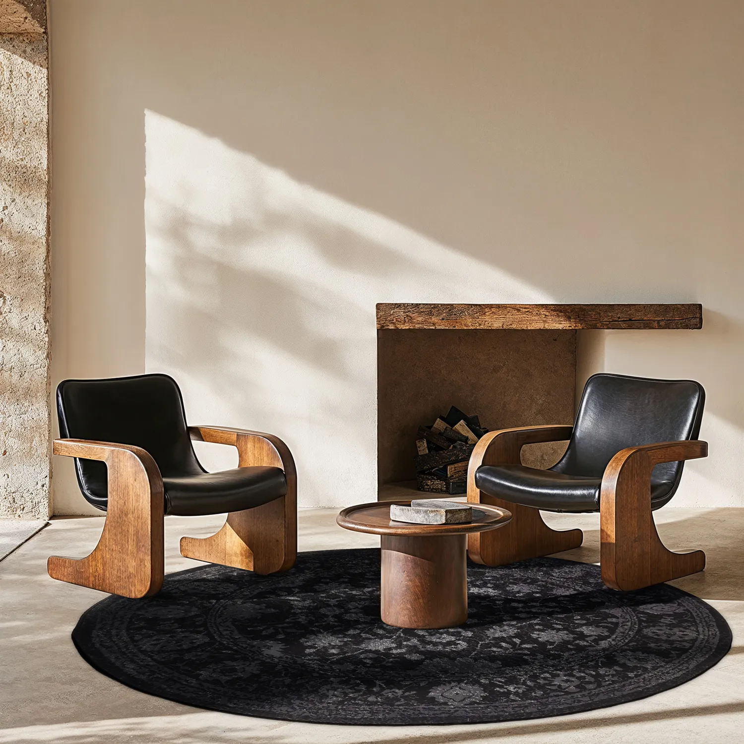 Tapete redondo - Peking Majestic (preto)