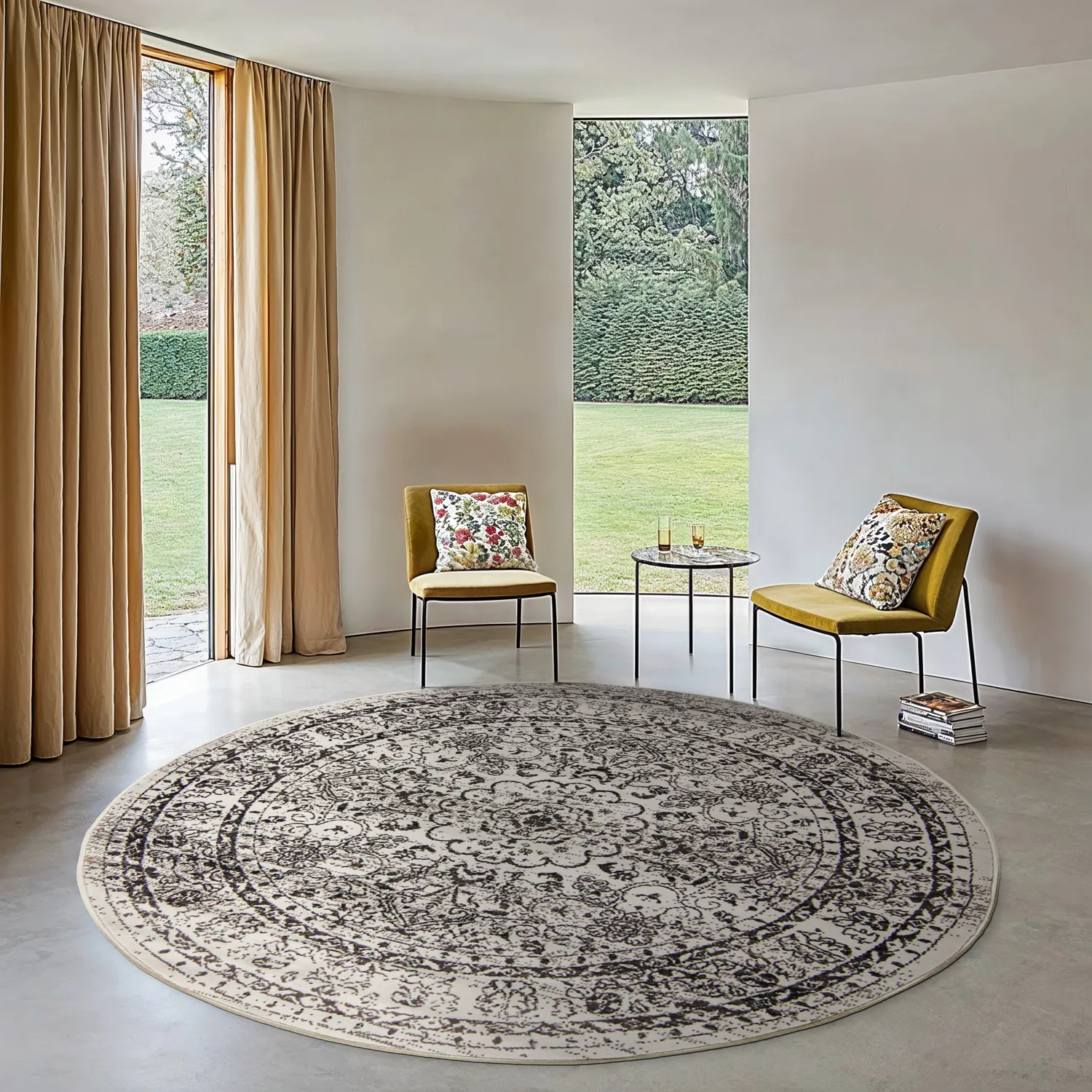 Tapete redondo - Peking Noble (cinza)