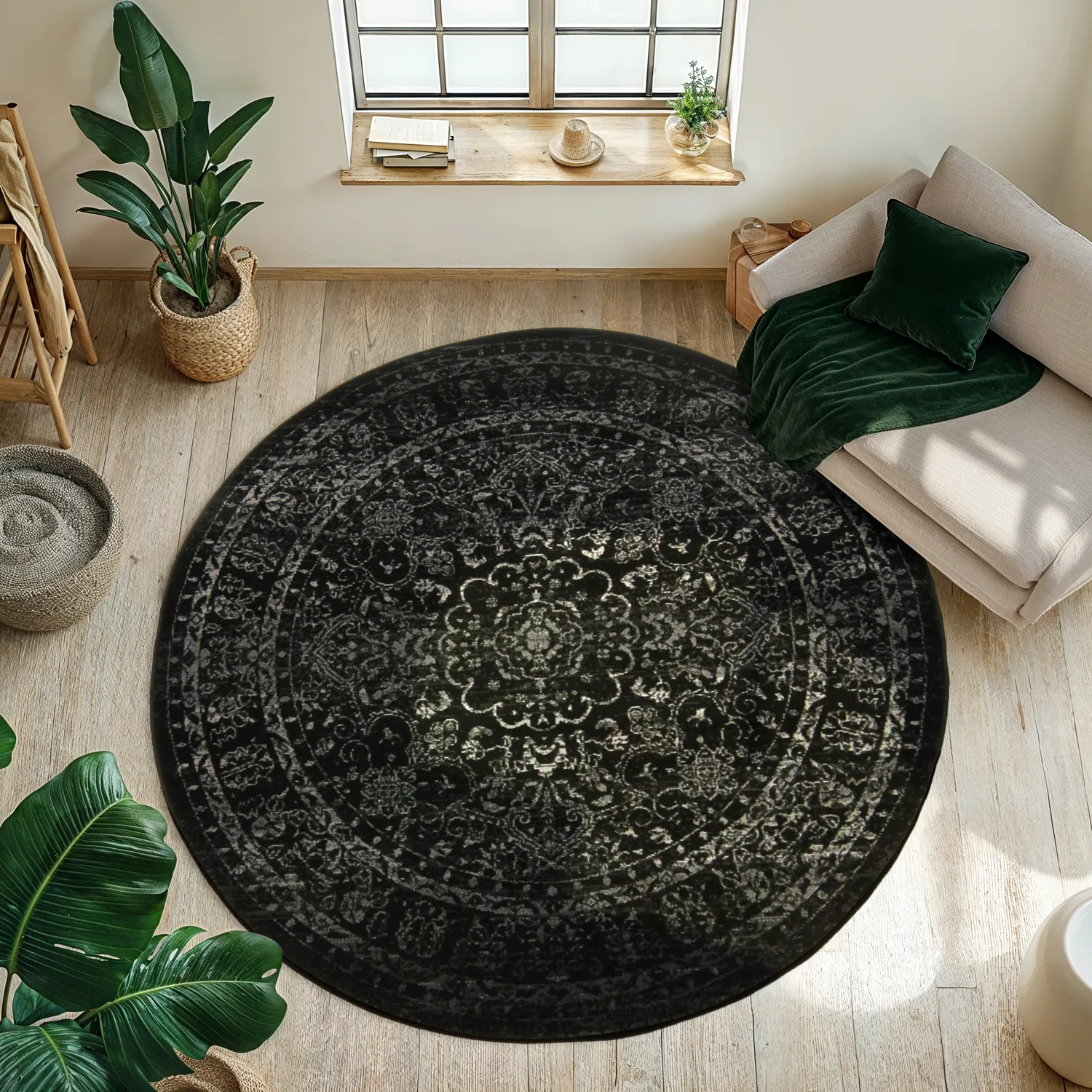 Tapete redondo - Peking Noble (preto)