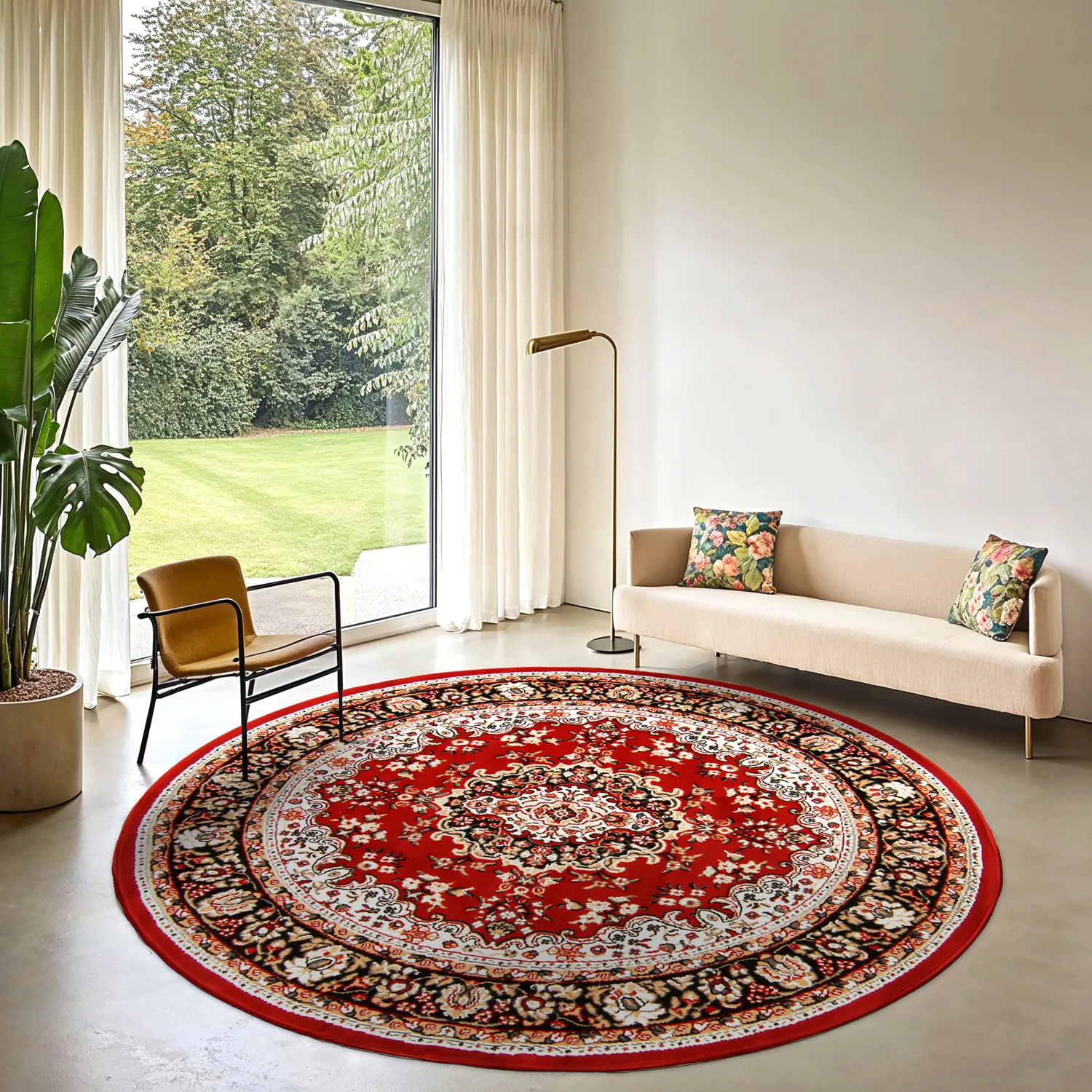 Tapete redondo - Peking (vermelho)