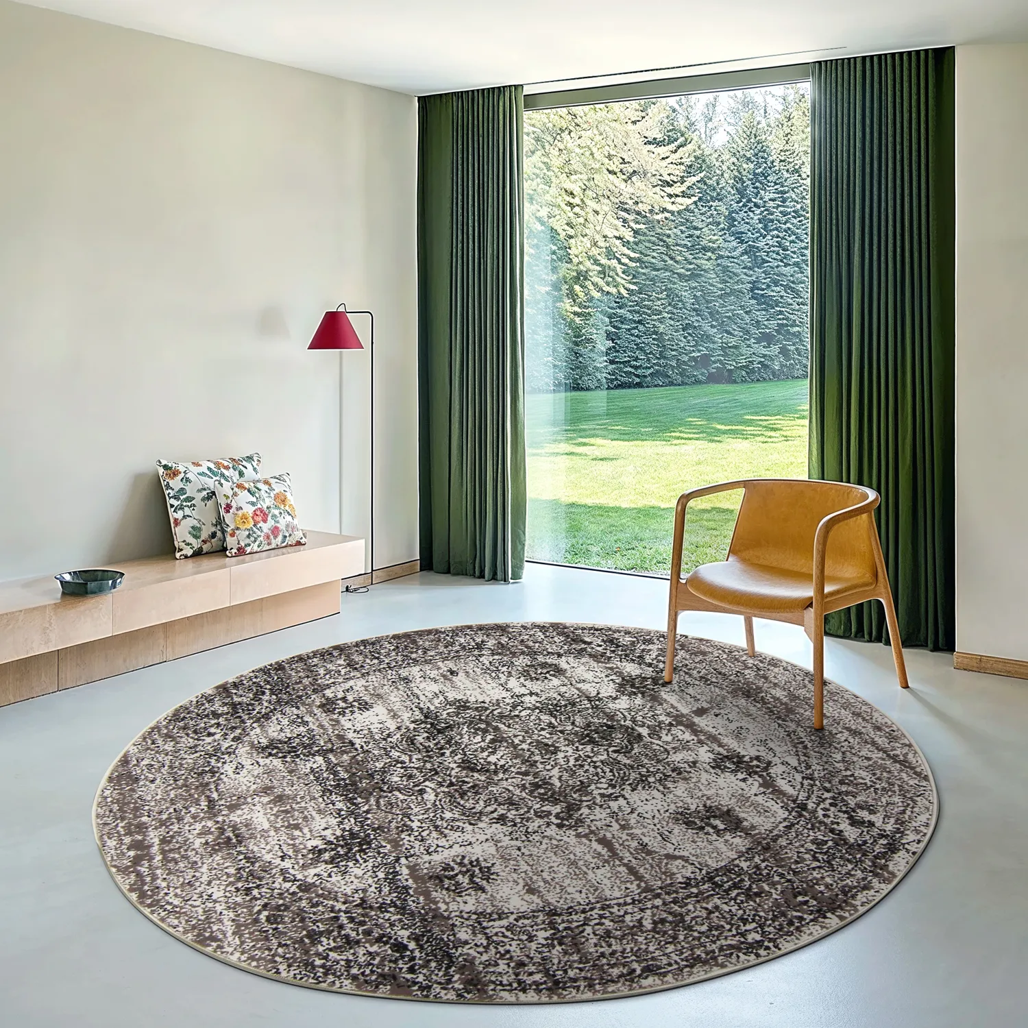 Tapete redondo - Peking Royal (cinza)