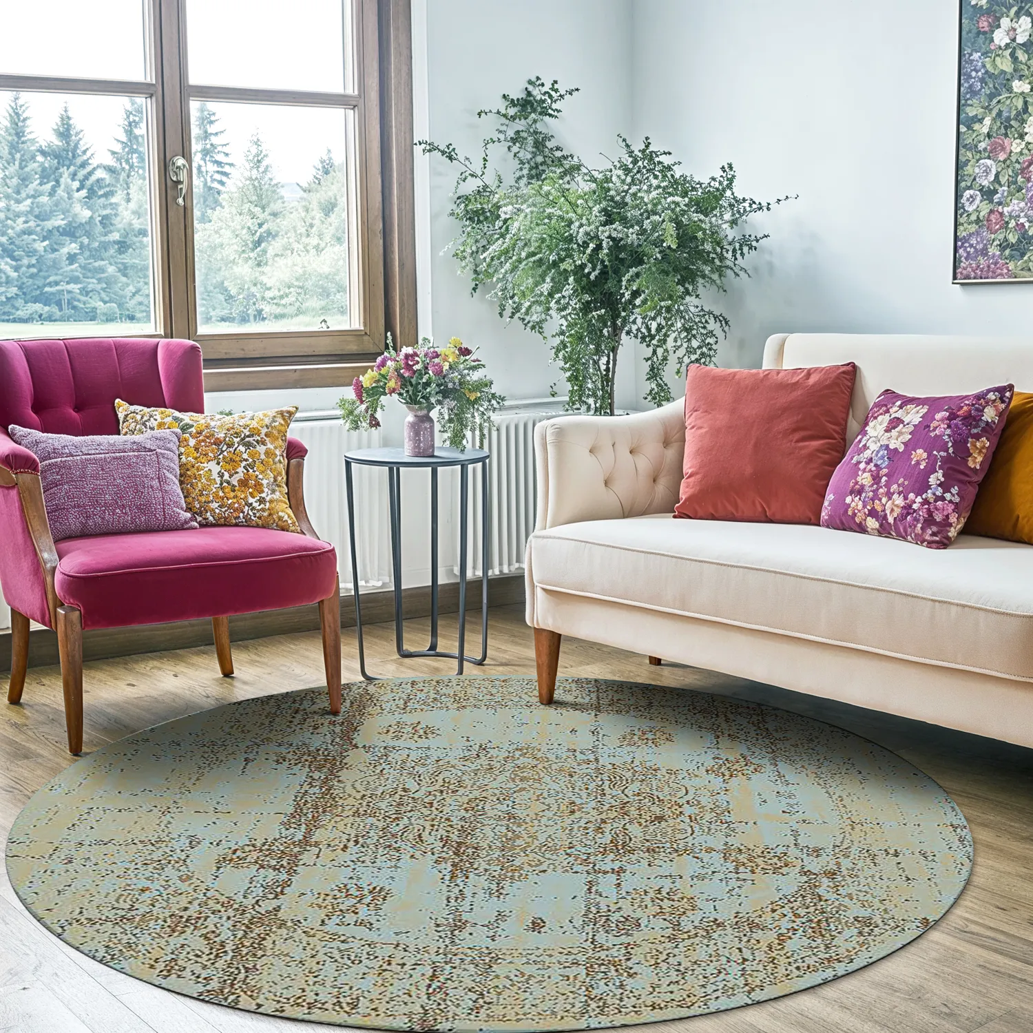 Tapete redondo - Peking Royal (turquesa)