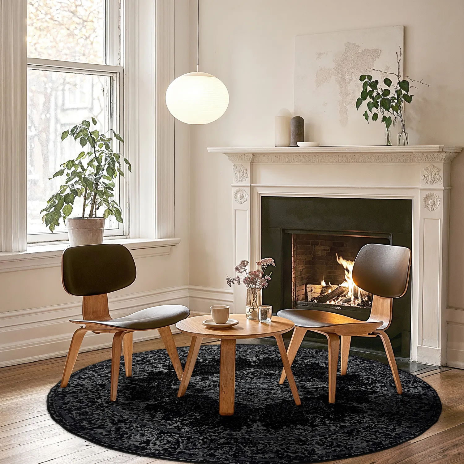 Tapete redondo - Peking (preto)