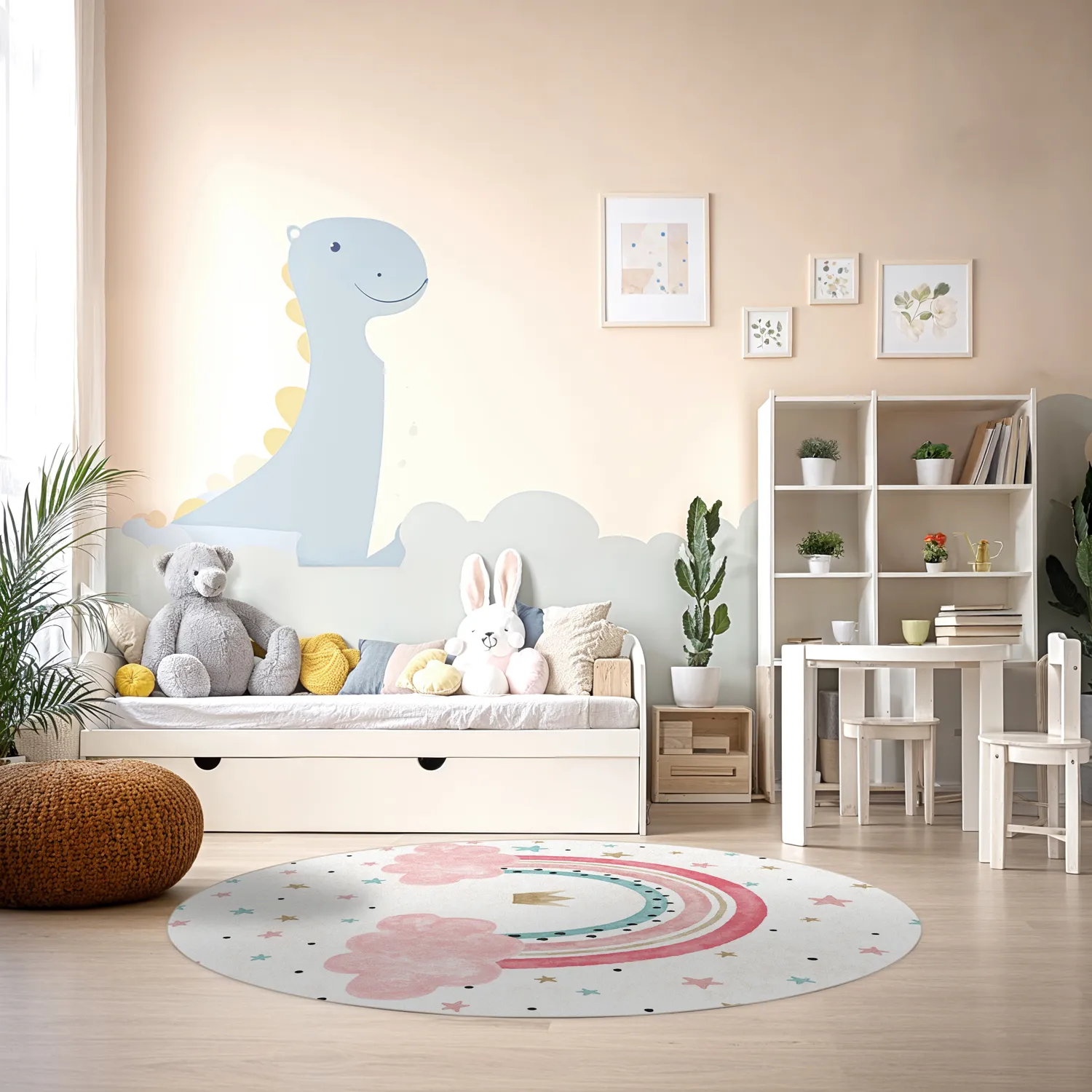 Rund matta - Rainbow (multi)