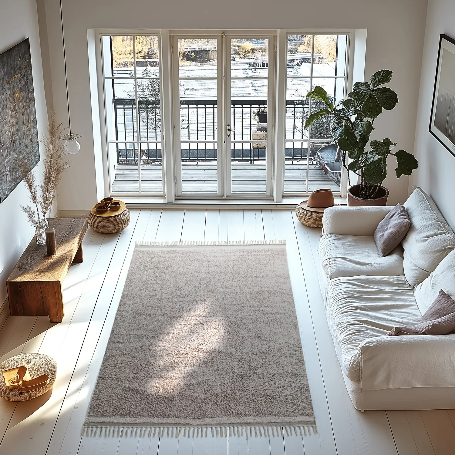 Tapetes felpudos - Celina Natural Cotton Shaggy (taupe/lavanda)