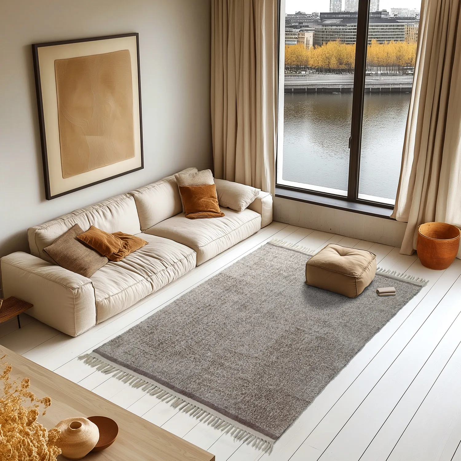 Tapetes felpudos - Celina Natural Cotton Shaggy (bege/marrom)