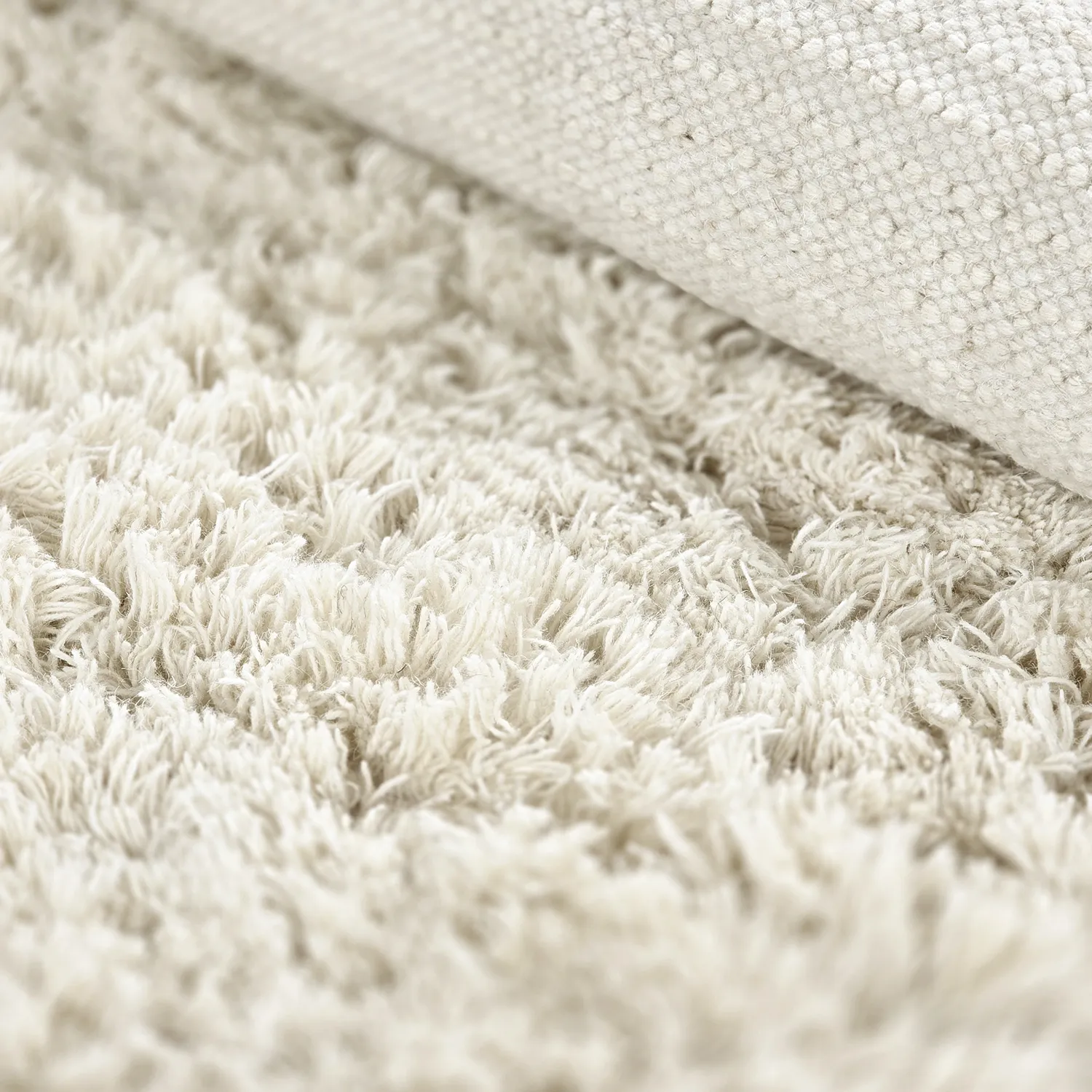 Tapetes felpudos - Fassale Hand Woven Wool Shaggy (branco)