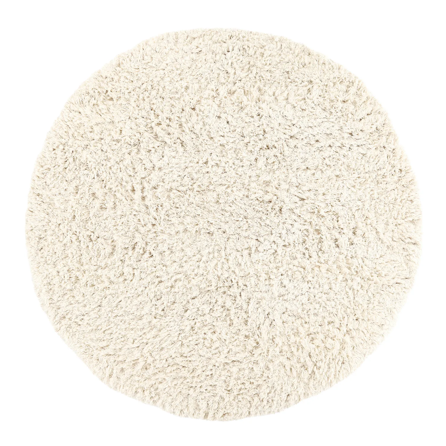 Tapete redondo - Fassale Hand Woven Wool Shaggy (branco)