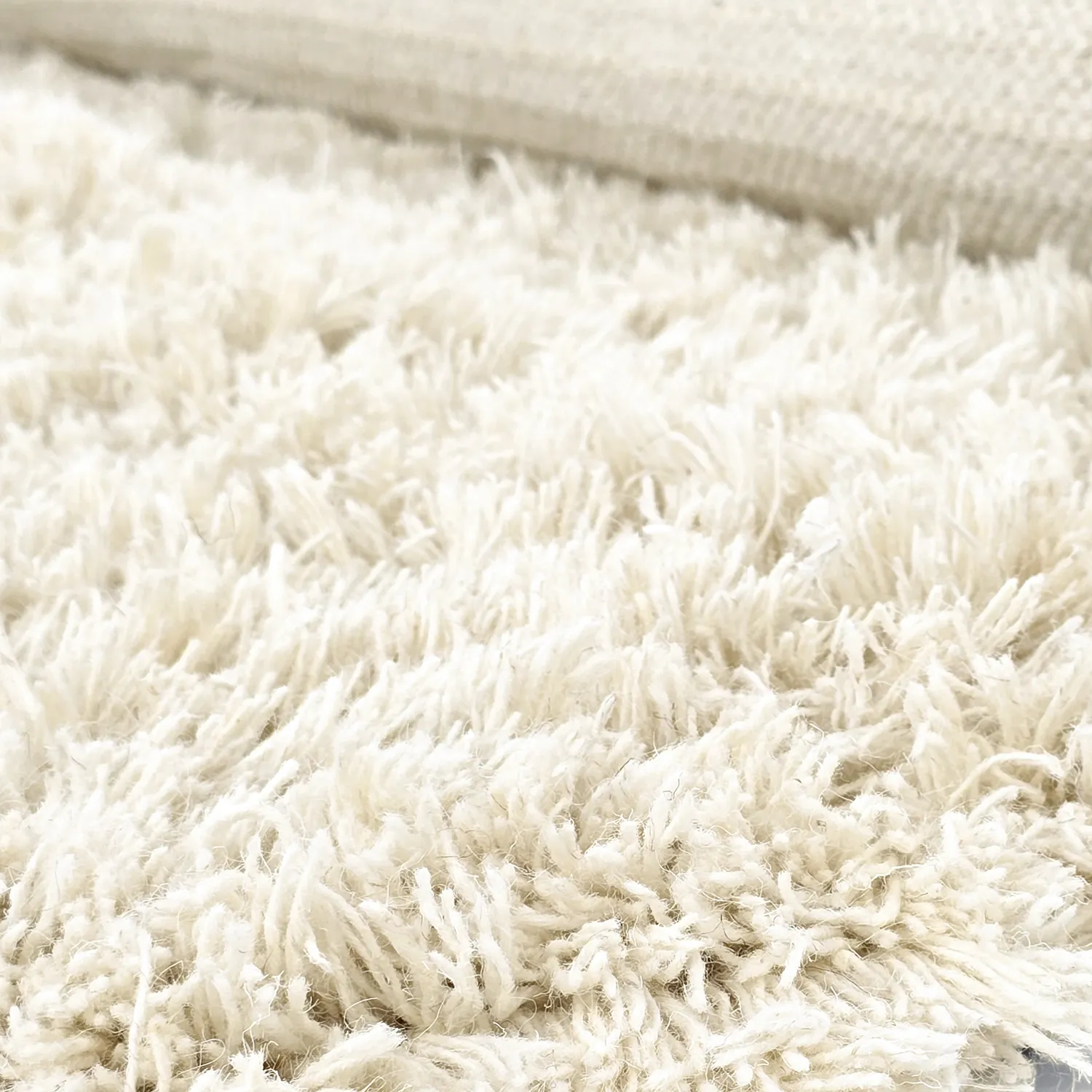Tapete redondo - Fassale Hand Woven Wool Shaggy (branco)