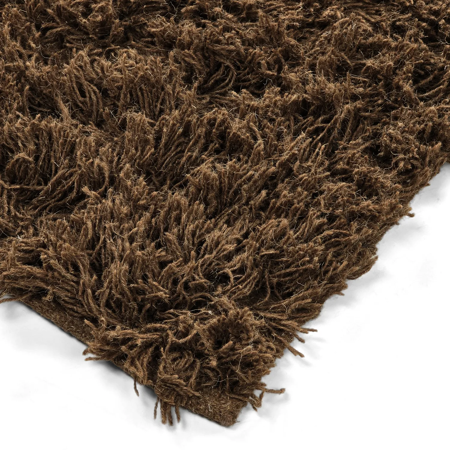 Tapetes felpudos - Melilla Hand Woven Wool Shaggy (marrom)