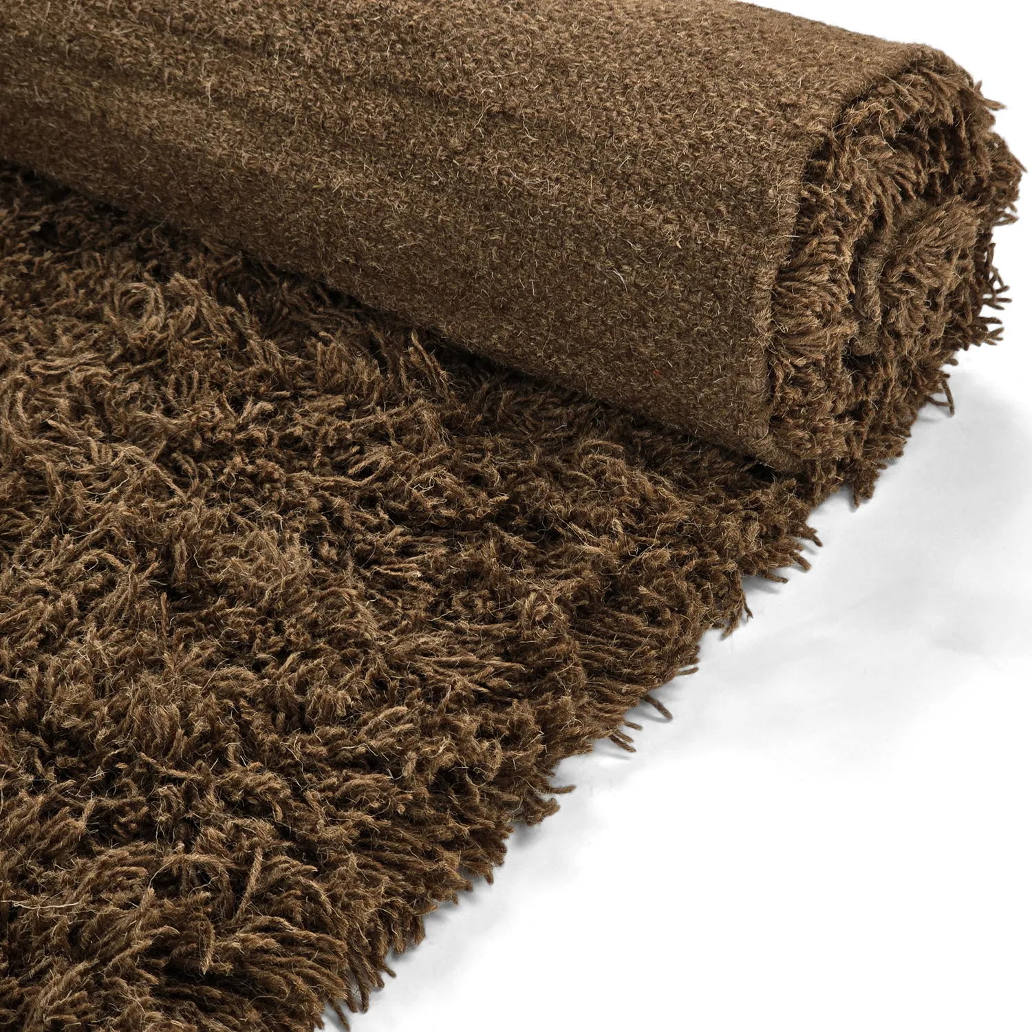 Tapetes felpudos - Melilla Hand Woven Wool Shaggy (marrom)
