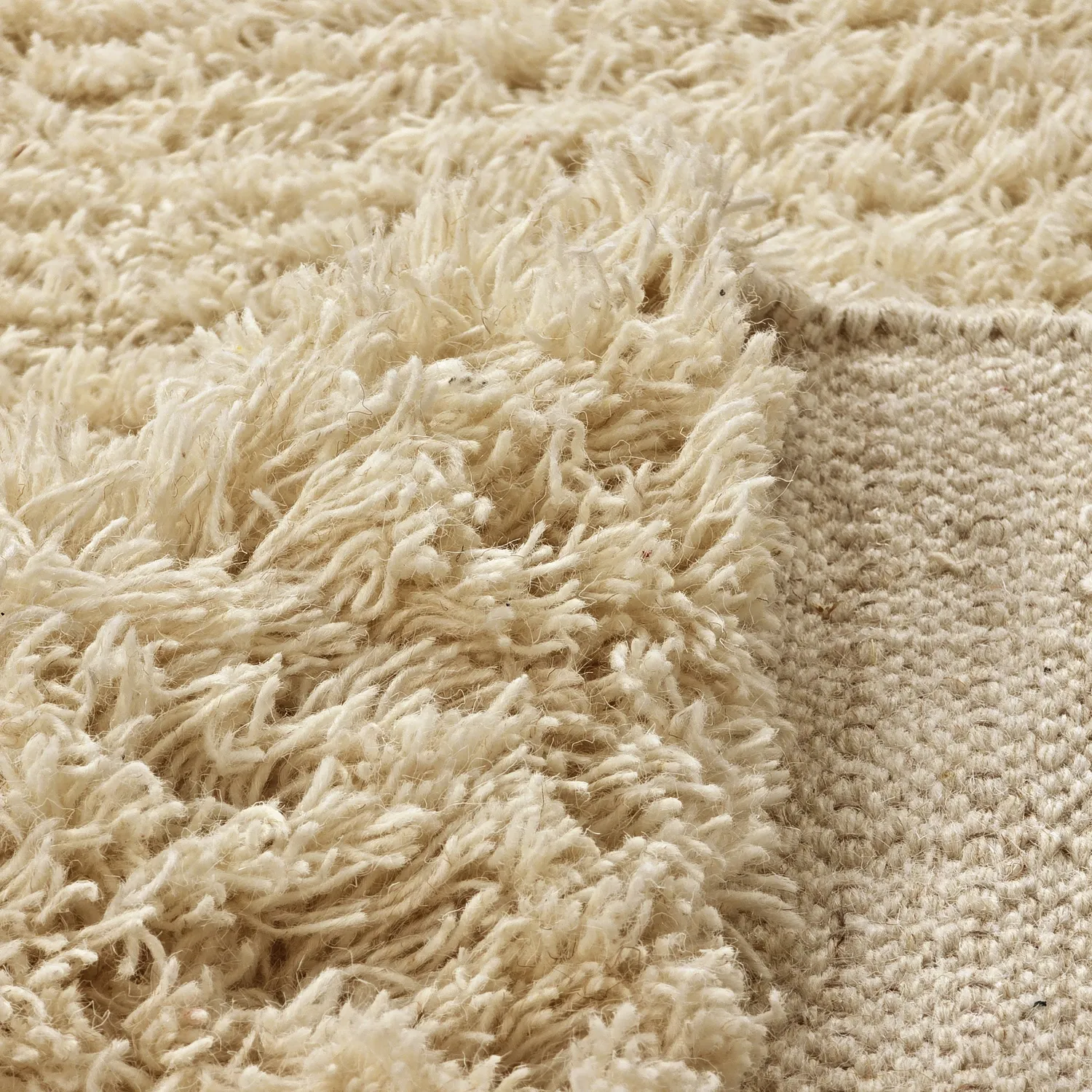 Tapetes felpudos - Melilla Hand Woven Wool Shaggy (natureza)