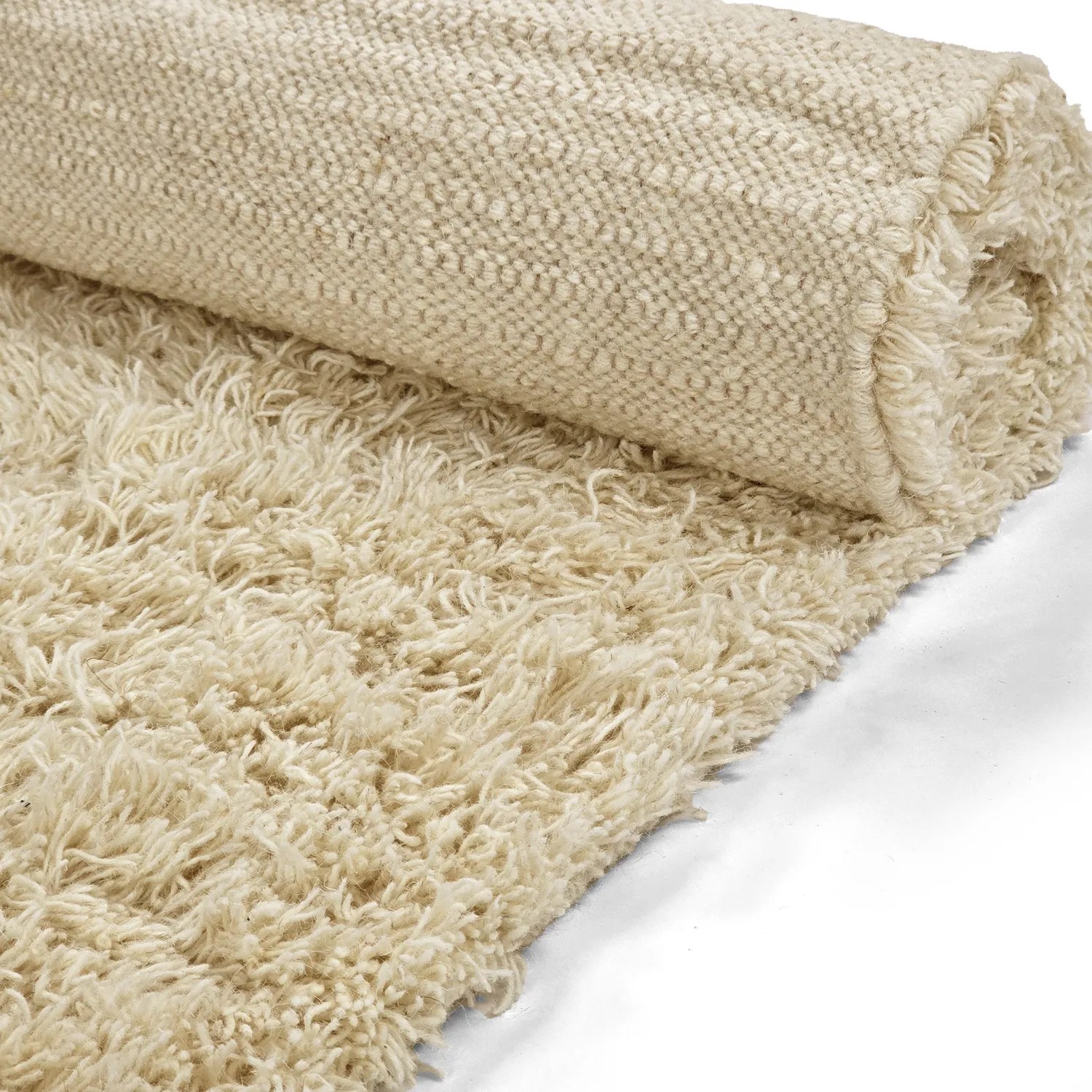 Tapetes felpudos - Melilla Hand Woven Wool Shaggy (natureza)