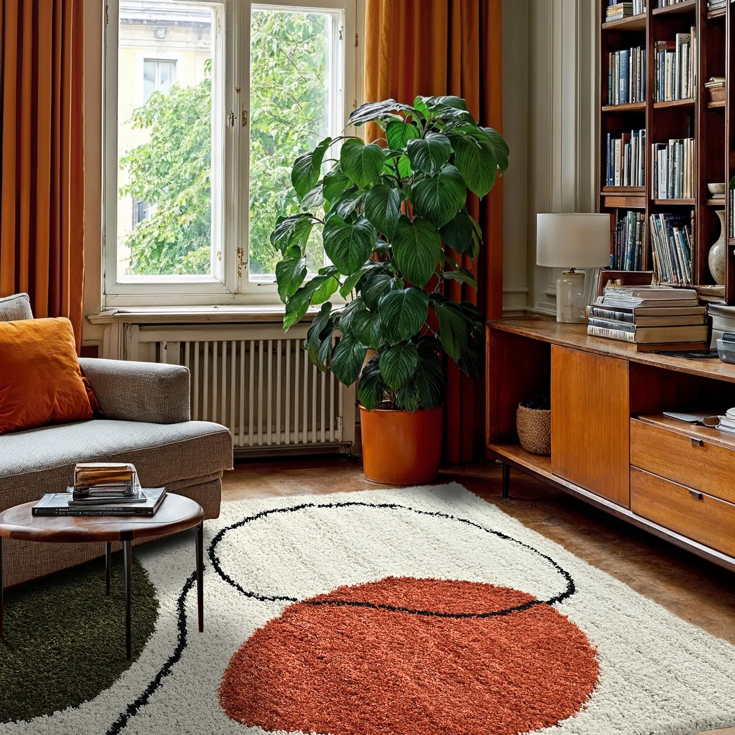 Tapetes felpudos - Sanghar (branco/laranja/verde)