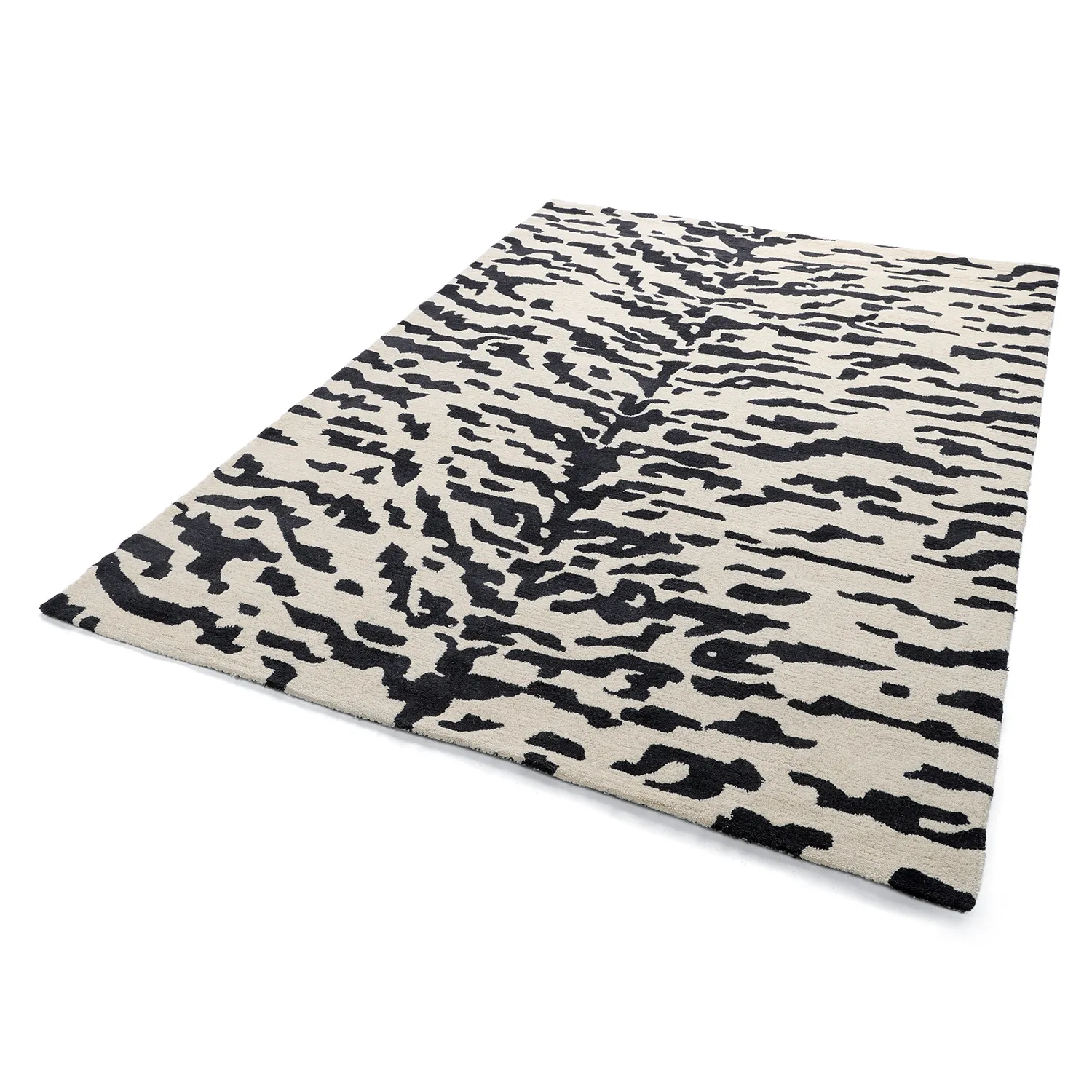 Tapetes felpudos - Zebra Tufted Wool Premium (branco/preto)