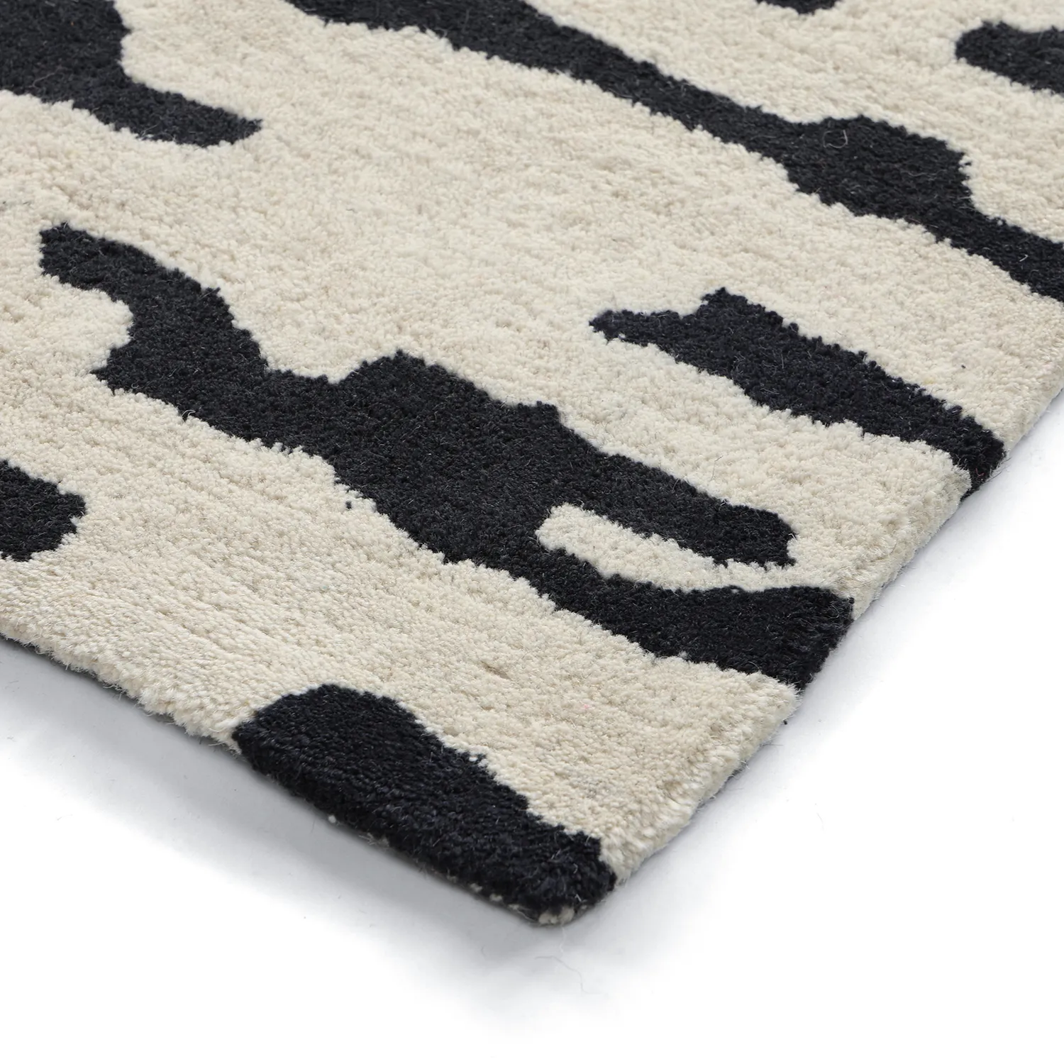 Tapetes felpudos - Zebra Tufted Wool Premium (branco/preto)