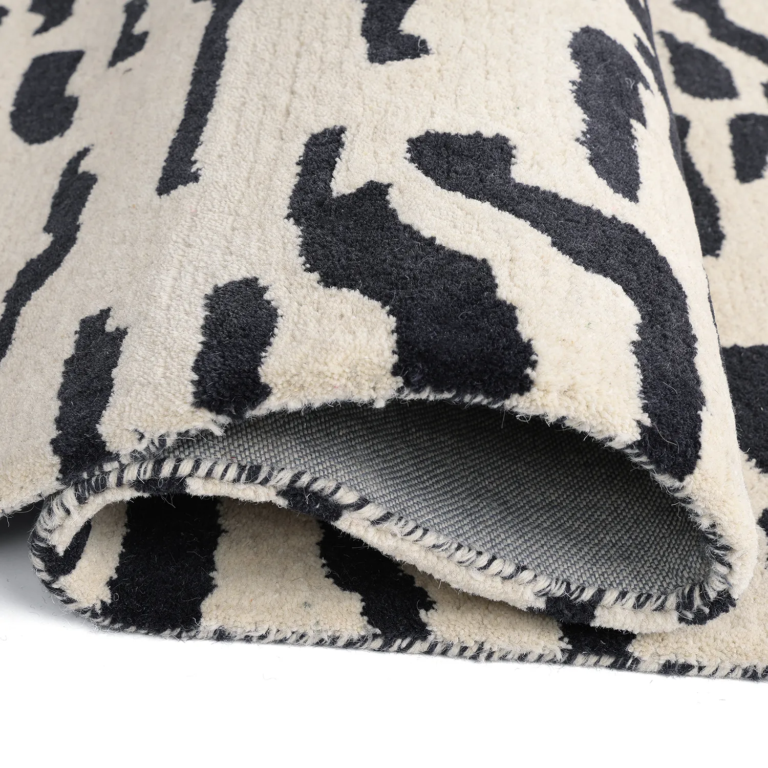 Tapetes felpudos - Zebra Tufted Wool Premium (branco/preto)