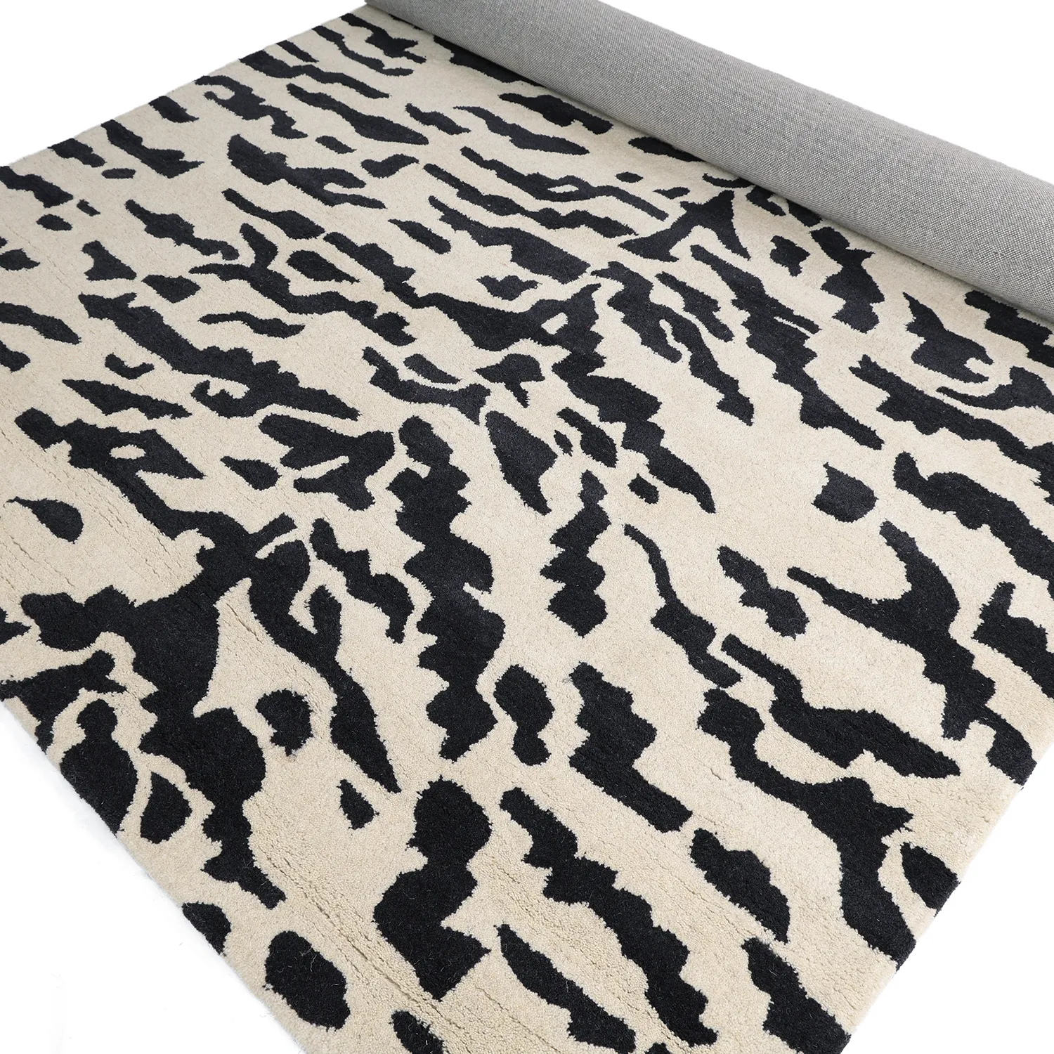 Tapetes felpudos - Zebra Tufted Wool Premium (branco/preto)