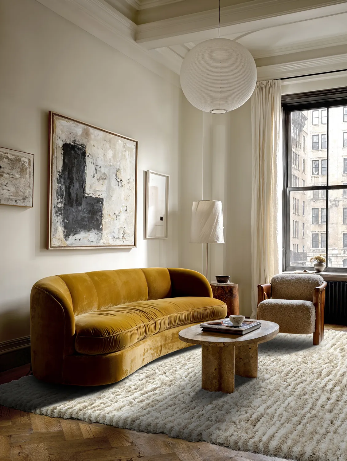 Tapetes felpudos - Aden (bege/branco)