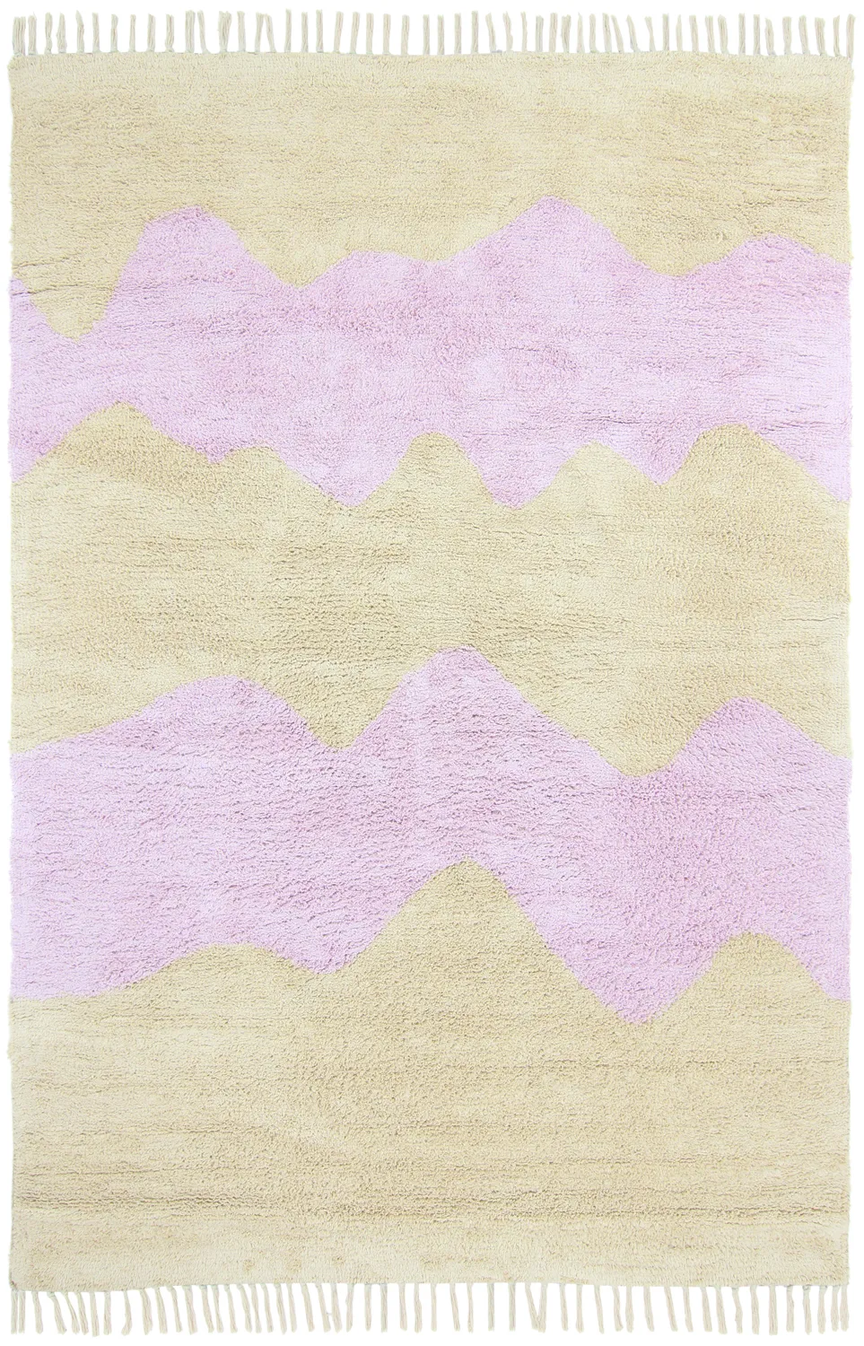 Tapetes felpudos - Amira Natural Cotton Shaggy (bege/roxo)