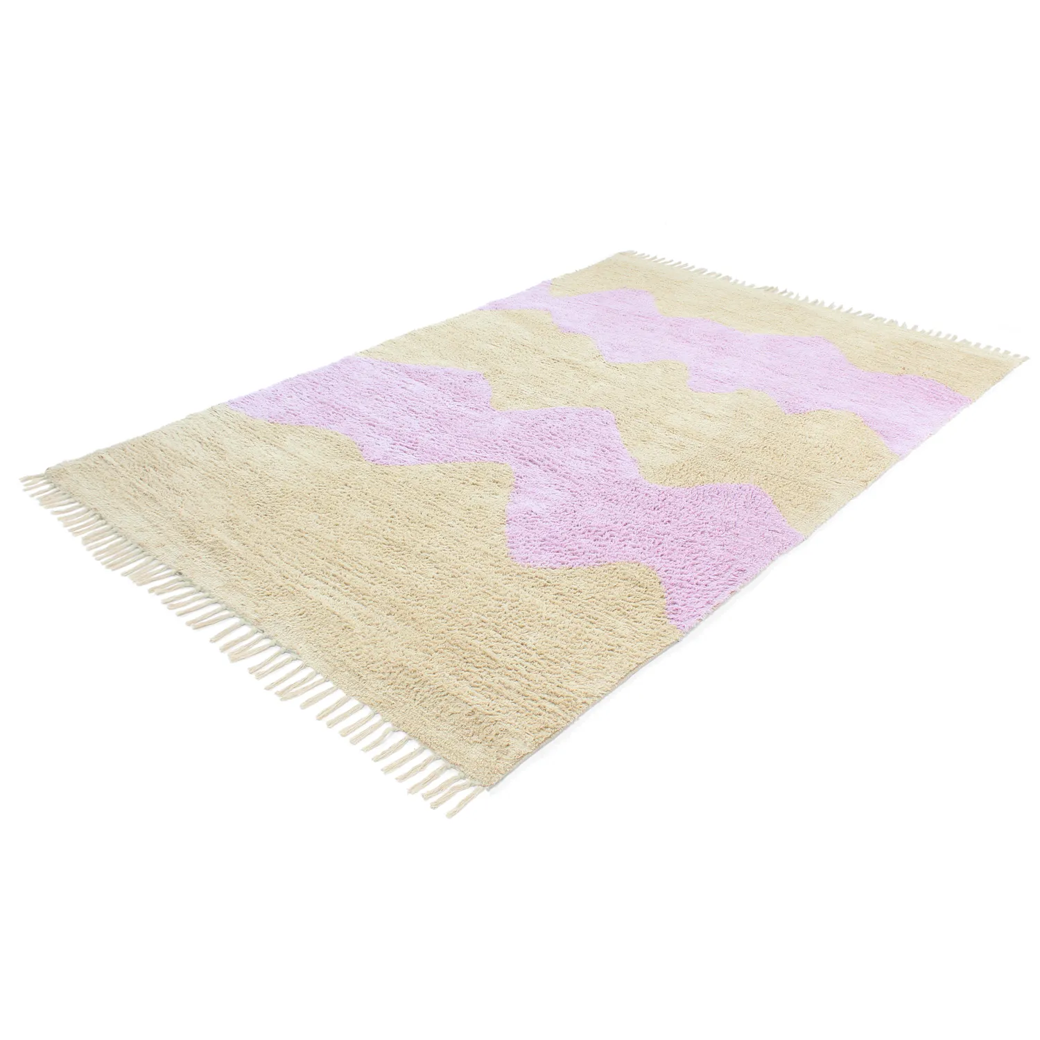 Tapetes felpudos - Amira Natural Cotton Shaggy (bege/roxo)