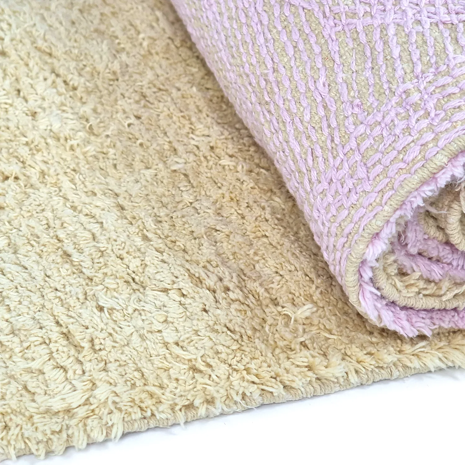 Tapetes felpudos - Amira Natural Cotton Shaggy (bege/roxo)