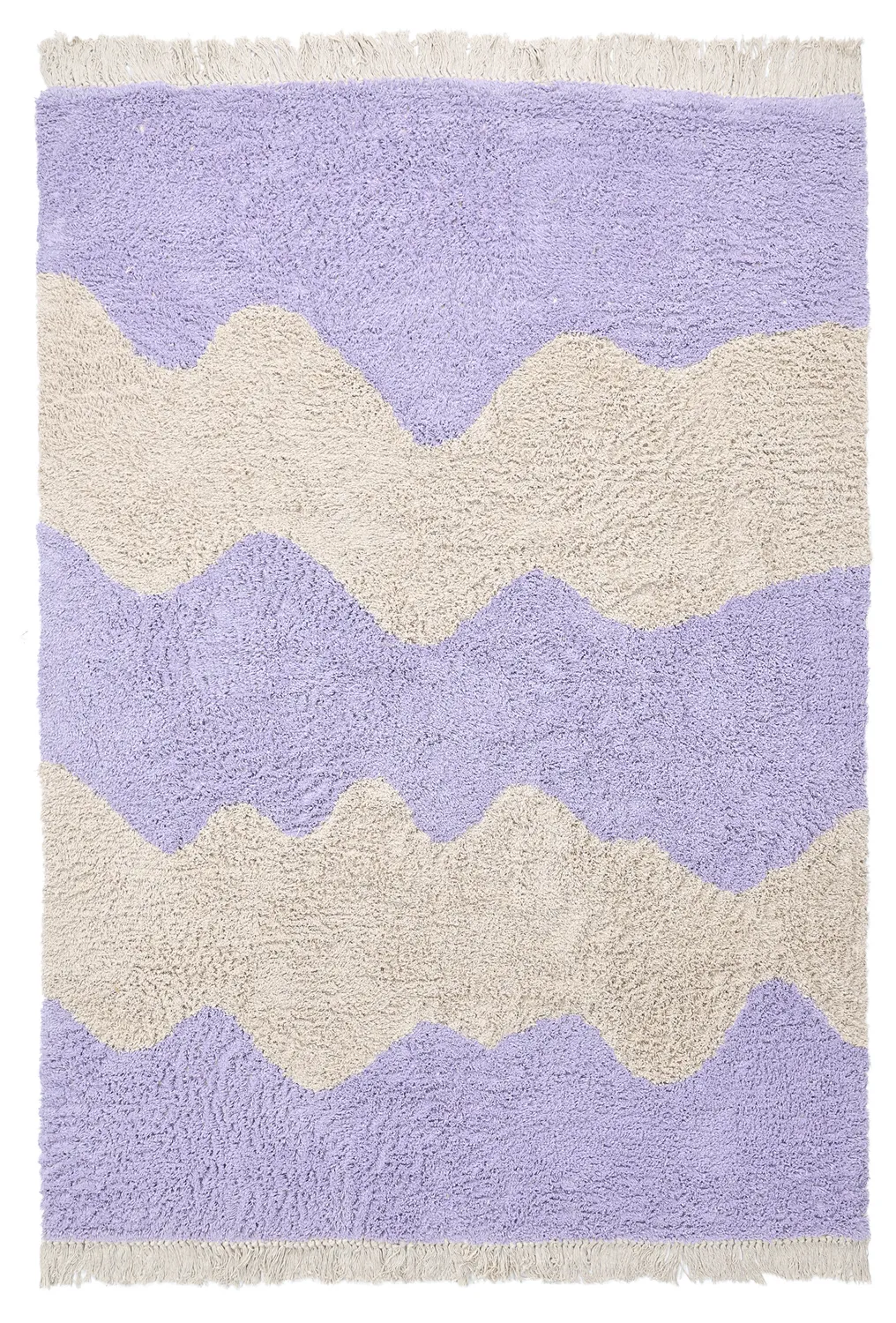 Tapetes felpudos - Amira Natural Cotton Shaggy (roxo/bege)