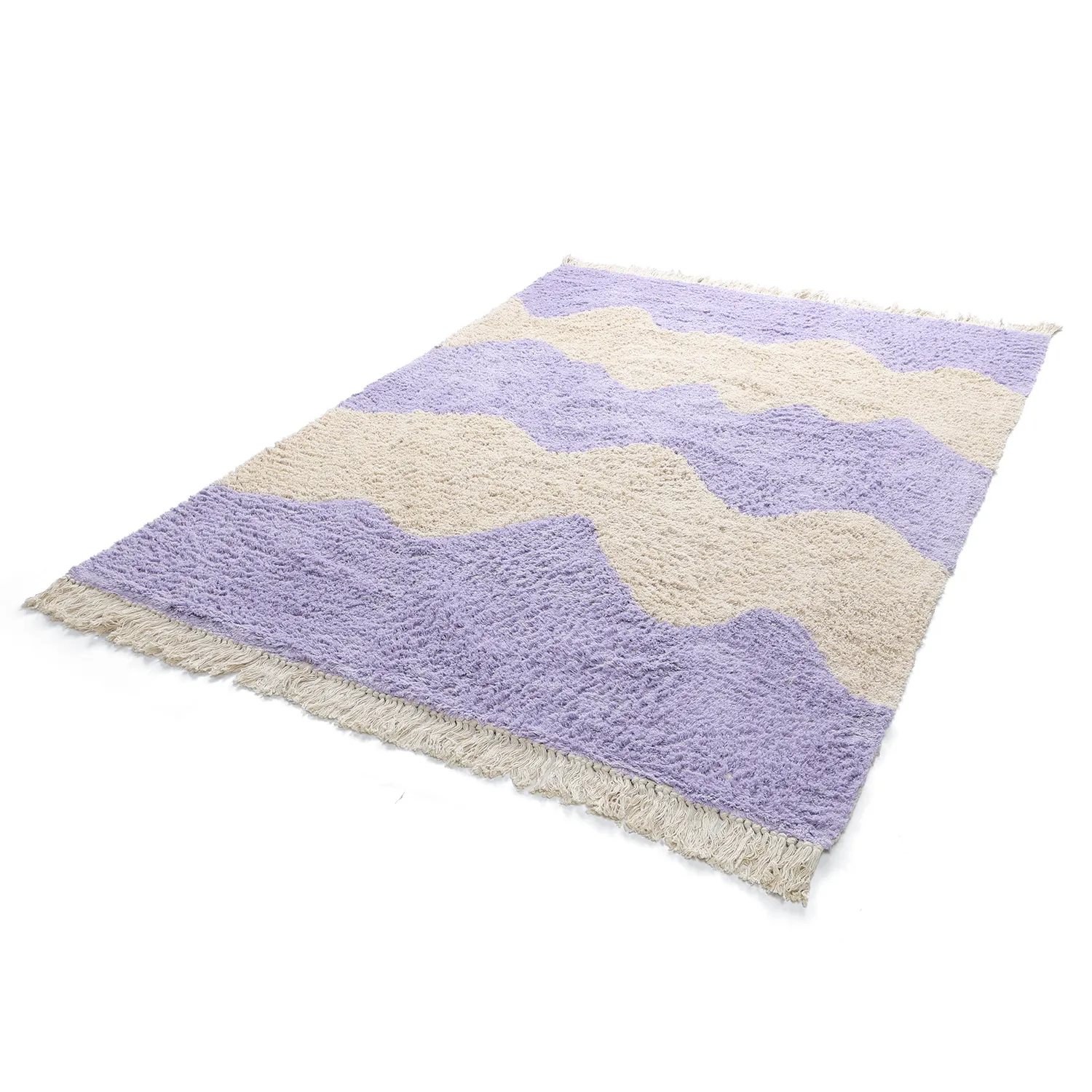 Tapetes felpudos - Amira Natural Cotton Shaggy (roxo/bege)