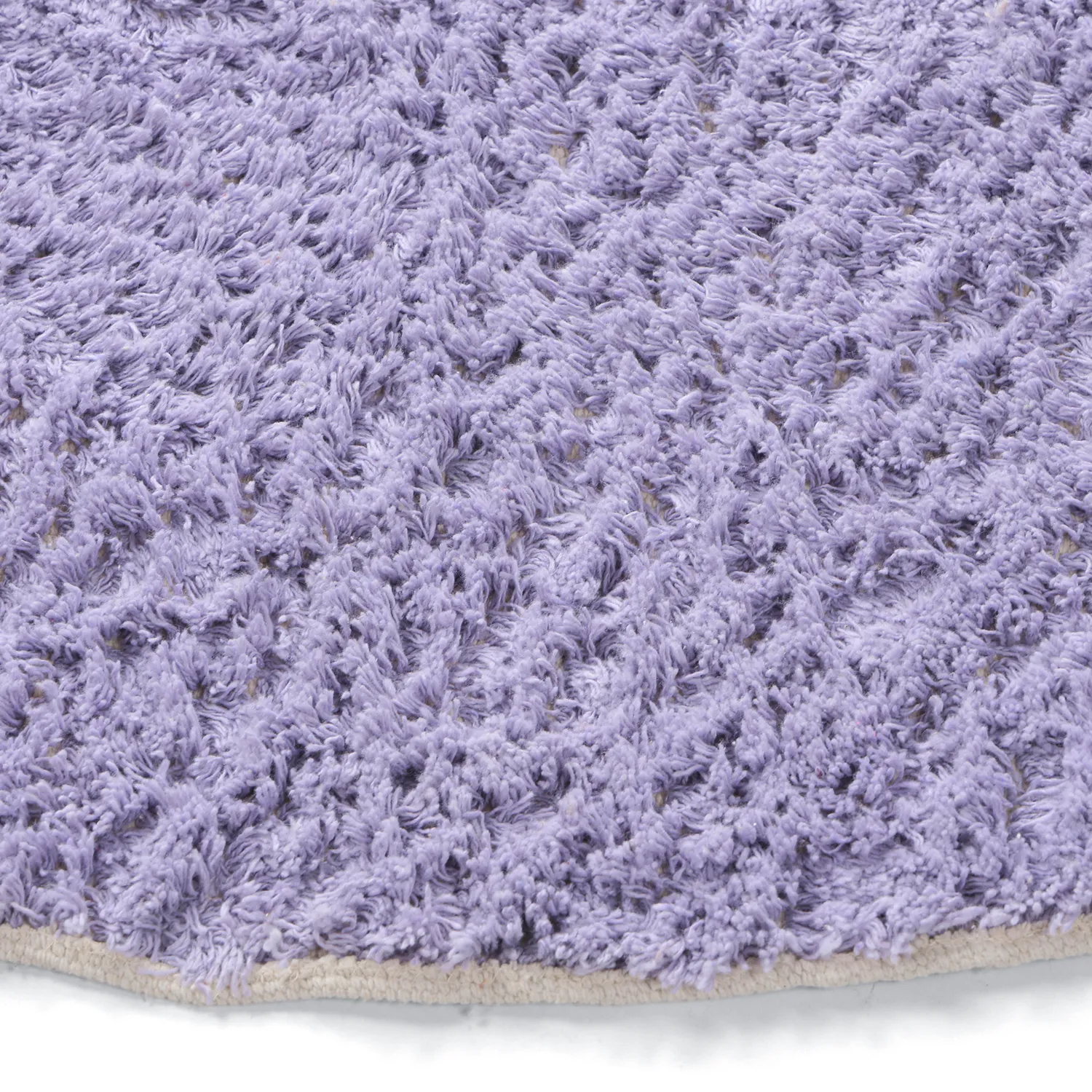 Tapete redondo - Amira Natural Cotton Shaggy (roxo/bege)