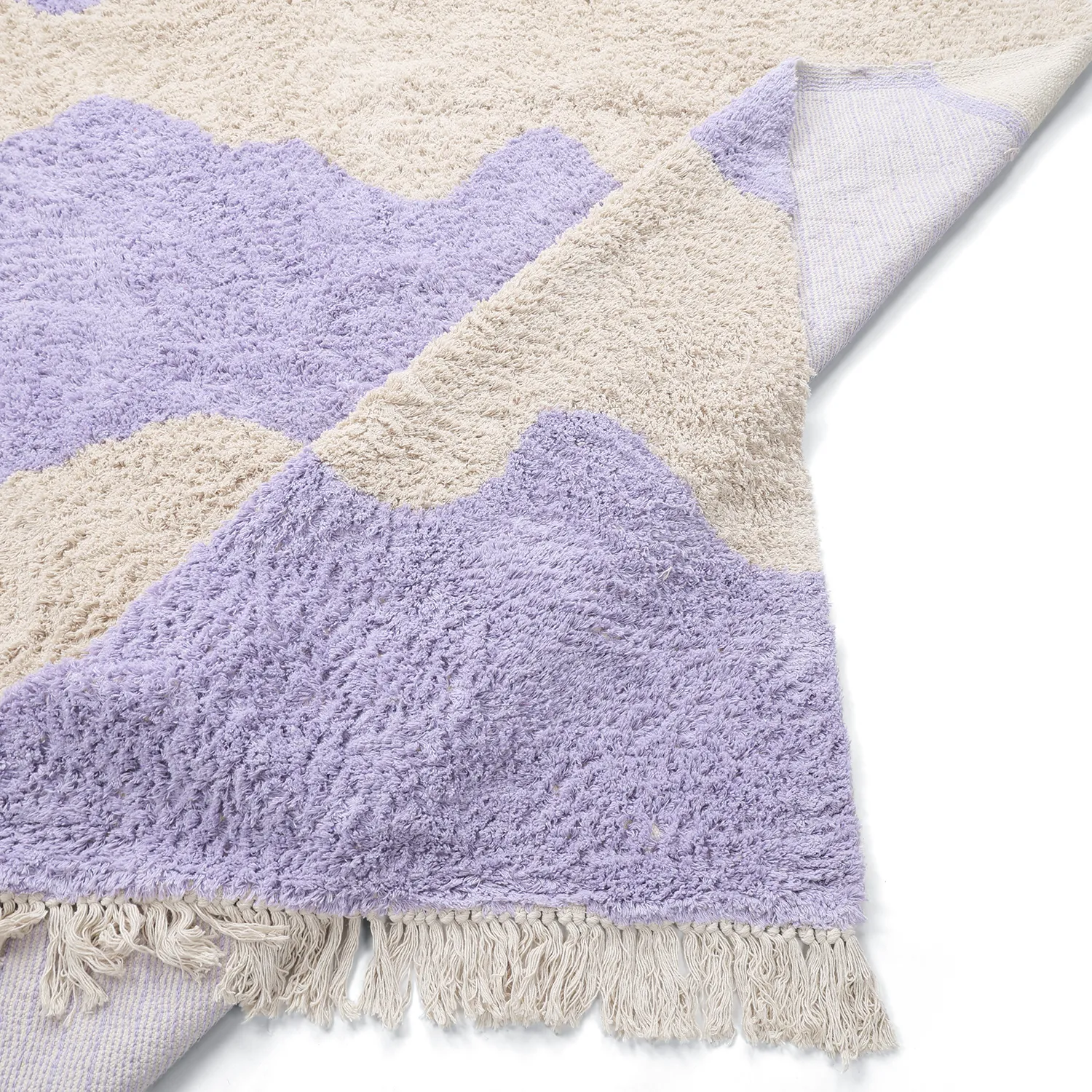 Tapetes felpudos - Amira Natural Cotton Shaggy (roxo/bege)