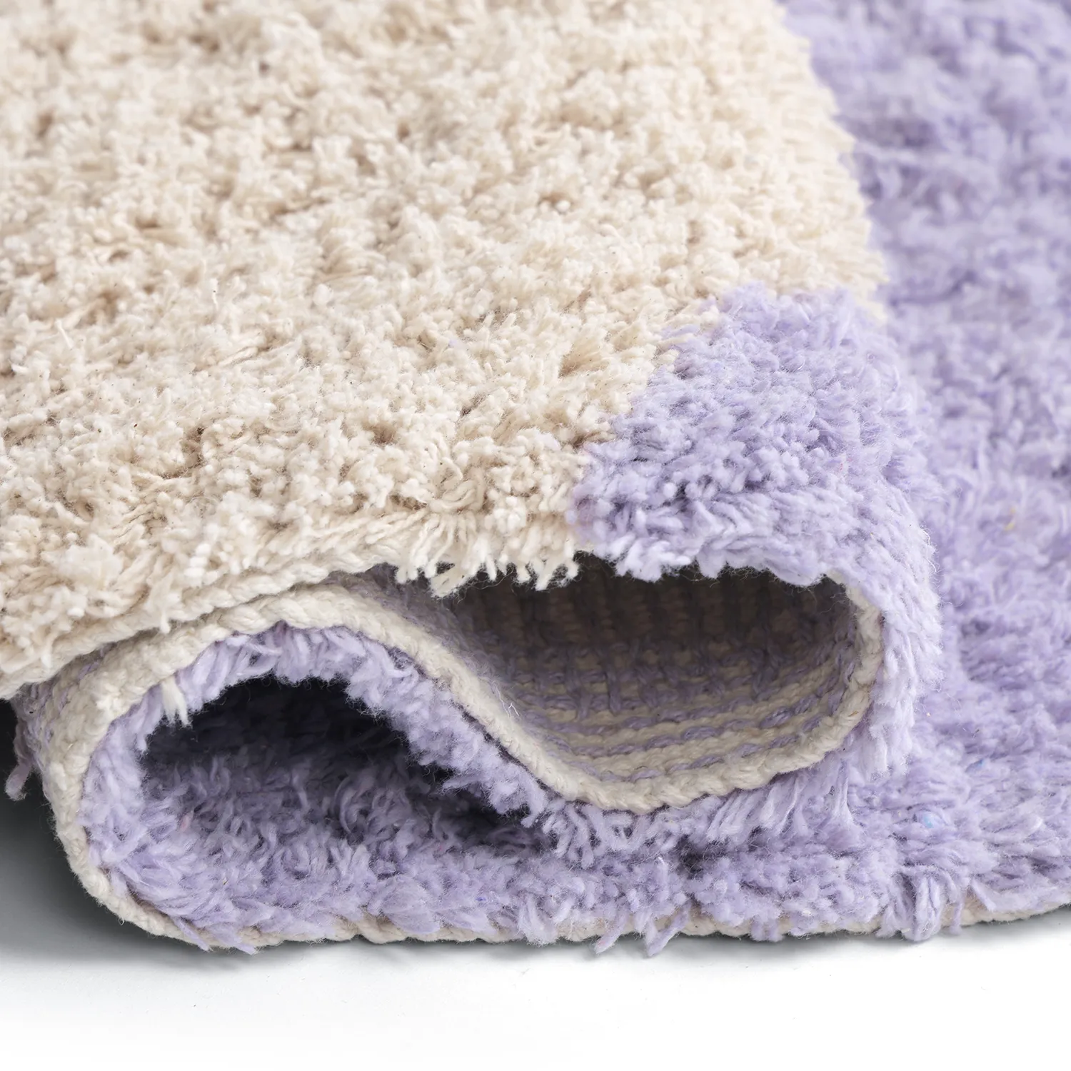 Tapetes felpudos - Amira Natural Cotton Shaggy (roxo/bege)