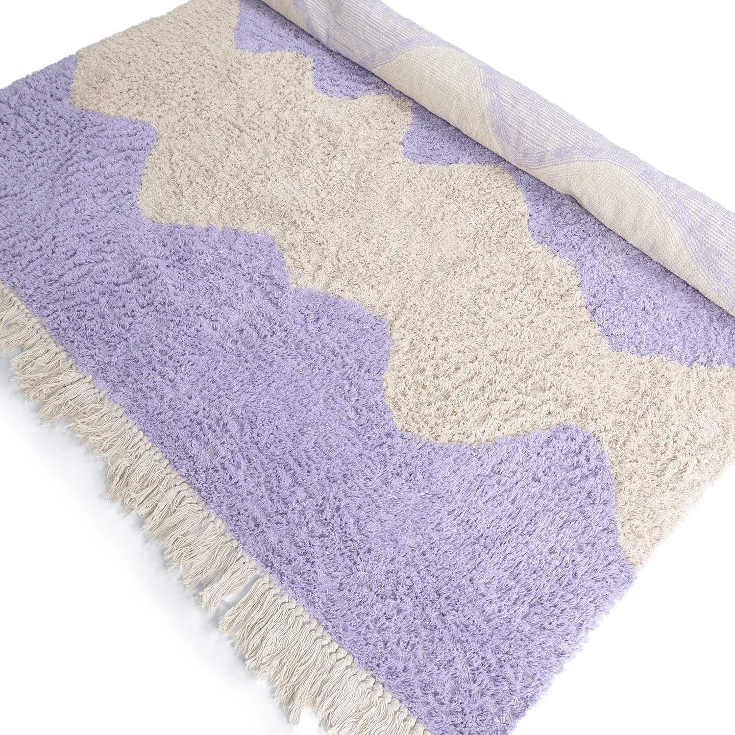 Tapetes felpudos - Amira Natural Cotton Shaggy (roxo/bege)