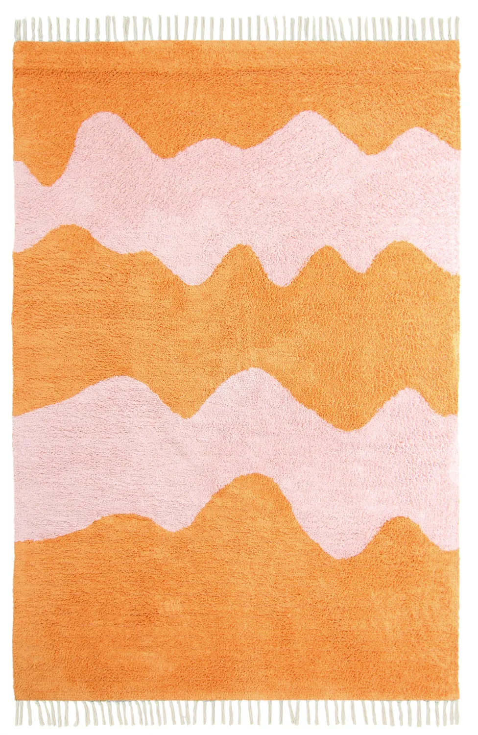 Tapetes felpudos - Amira Natural Cotton Shaggy (laranja/rosa)
