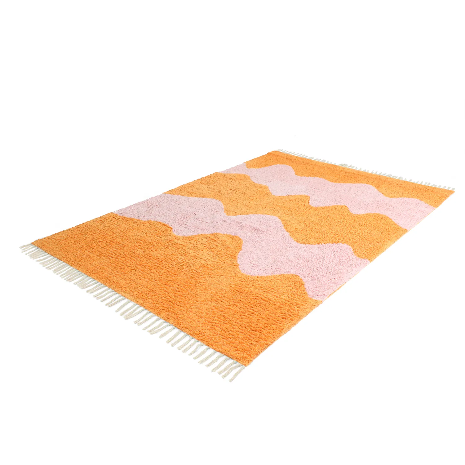 Tapetes felpudos - Amira Natural Cotton Shaggy (laranja/rosa)