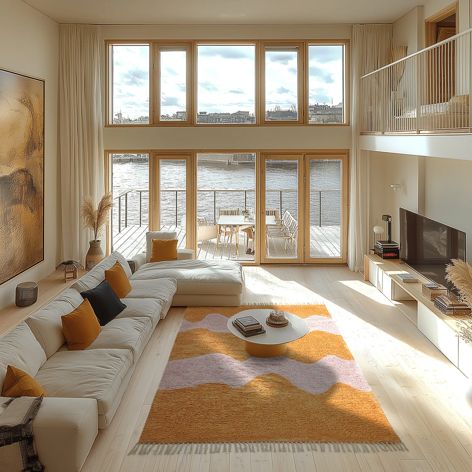 Tapetes felpudos - Amira Natural Cotton Shaggy (laranja/rosa)