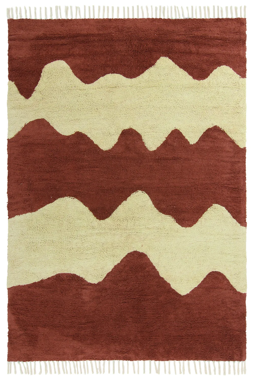 Tapetes felpudos - Amira Natural Cotton Shaggy (vermelho/bege)