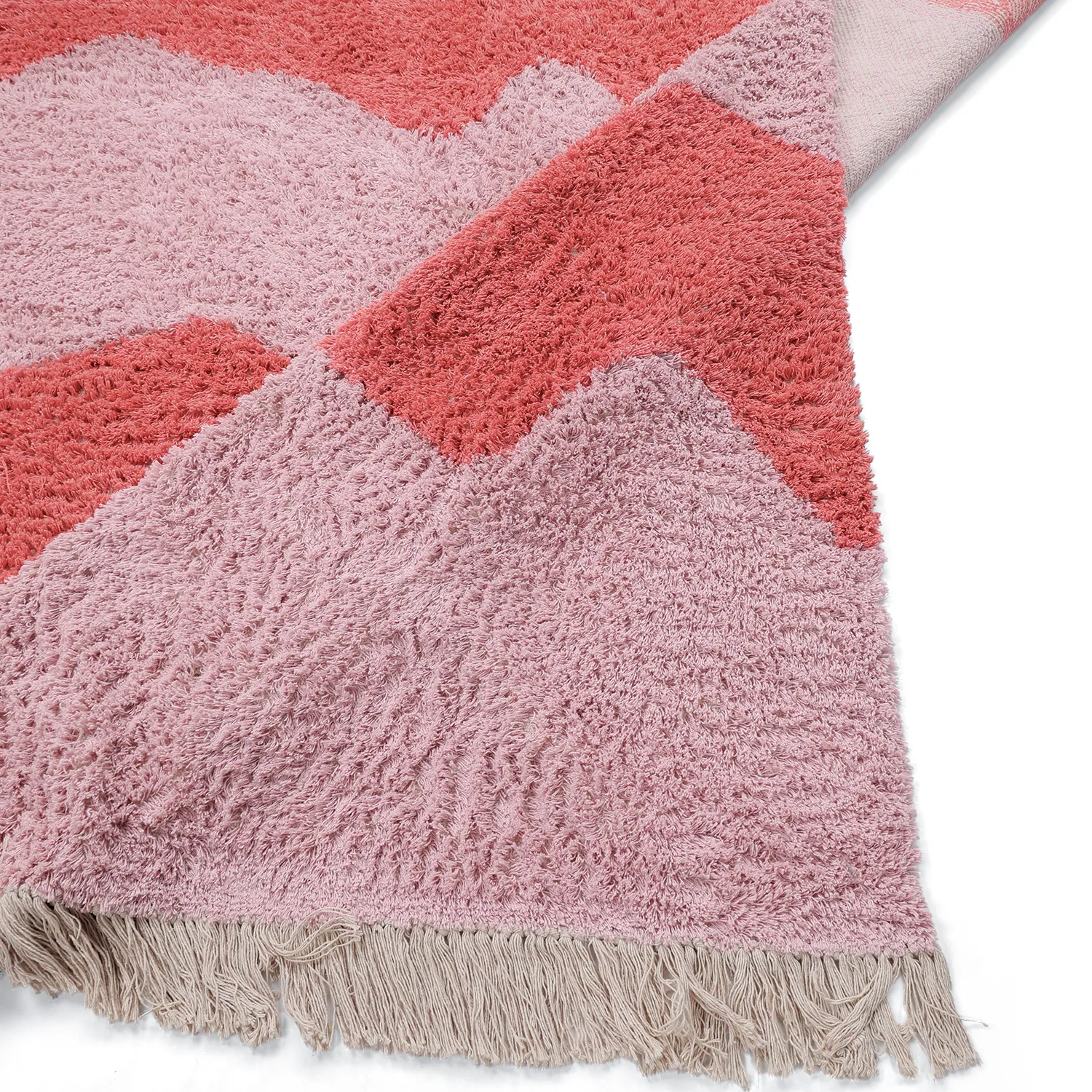 Tapetes felpudos - Amira Natural Cotton Shaggy (rosa/laranja)