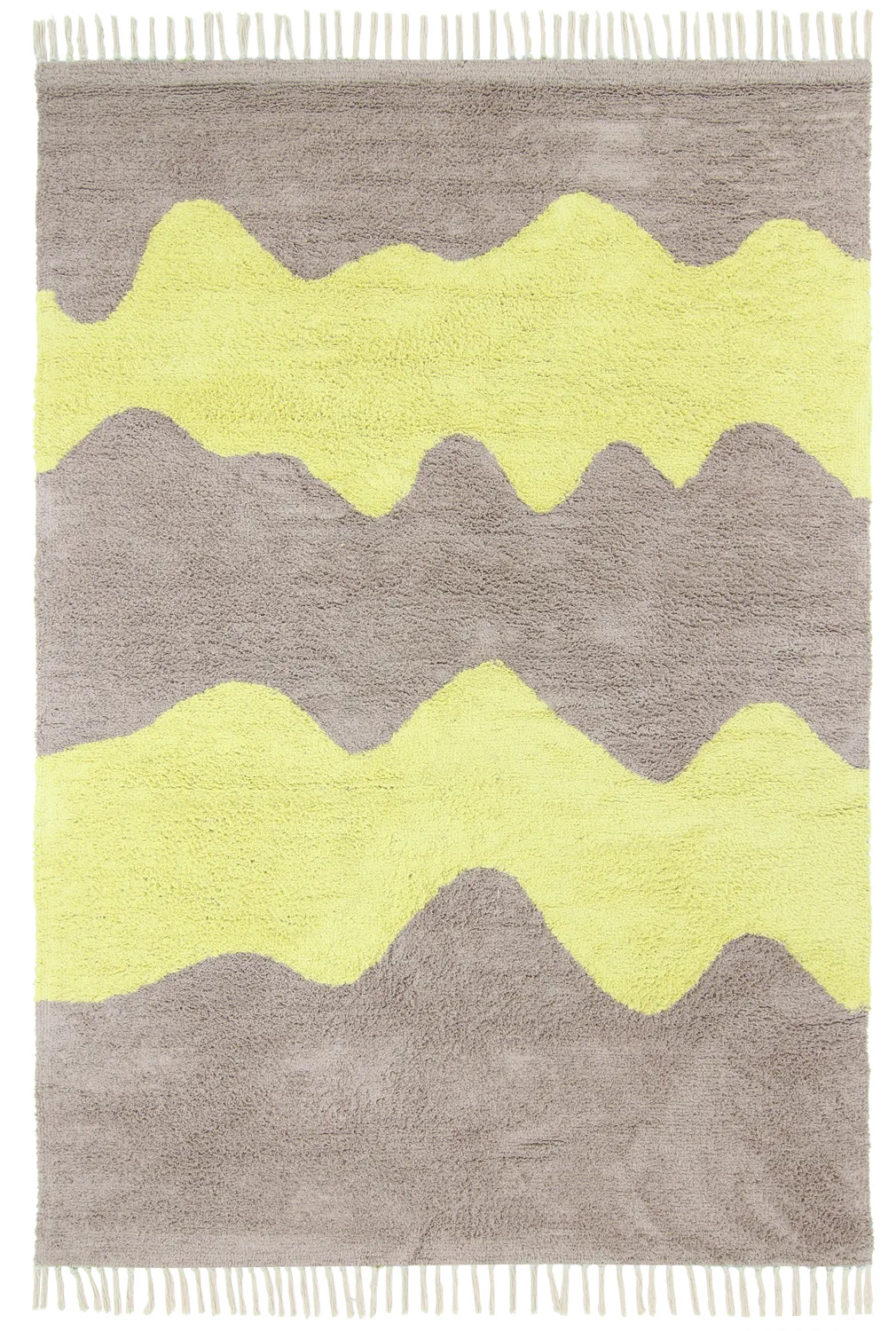 Tapetes felpudos - Amira Natural Cotton Shaggy (taupe/amarelo)