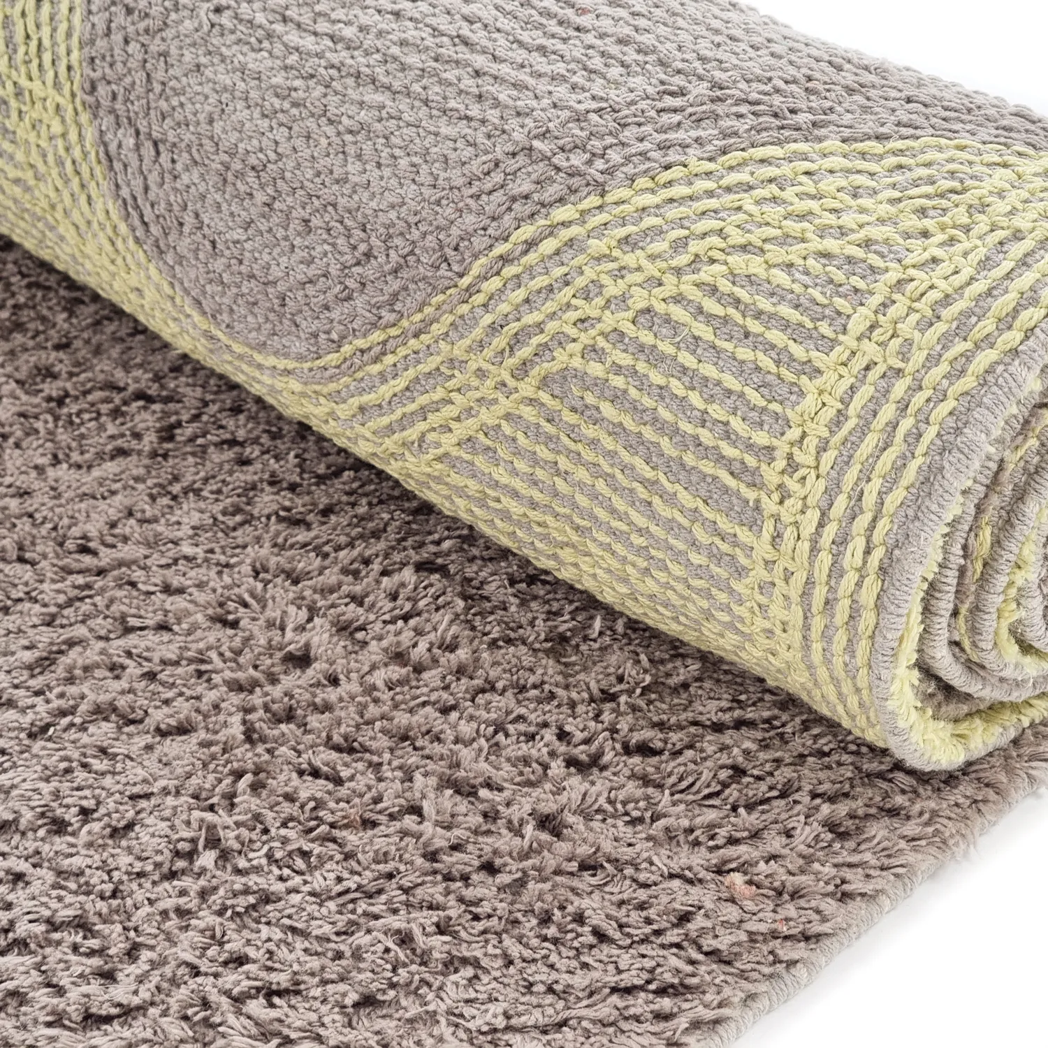 Tapetes felpudos - Amira Natural Cotton Shaggy (taupe/amarelo)