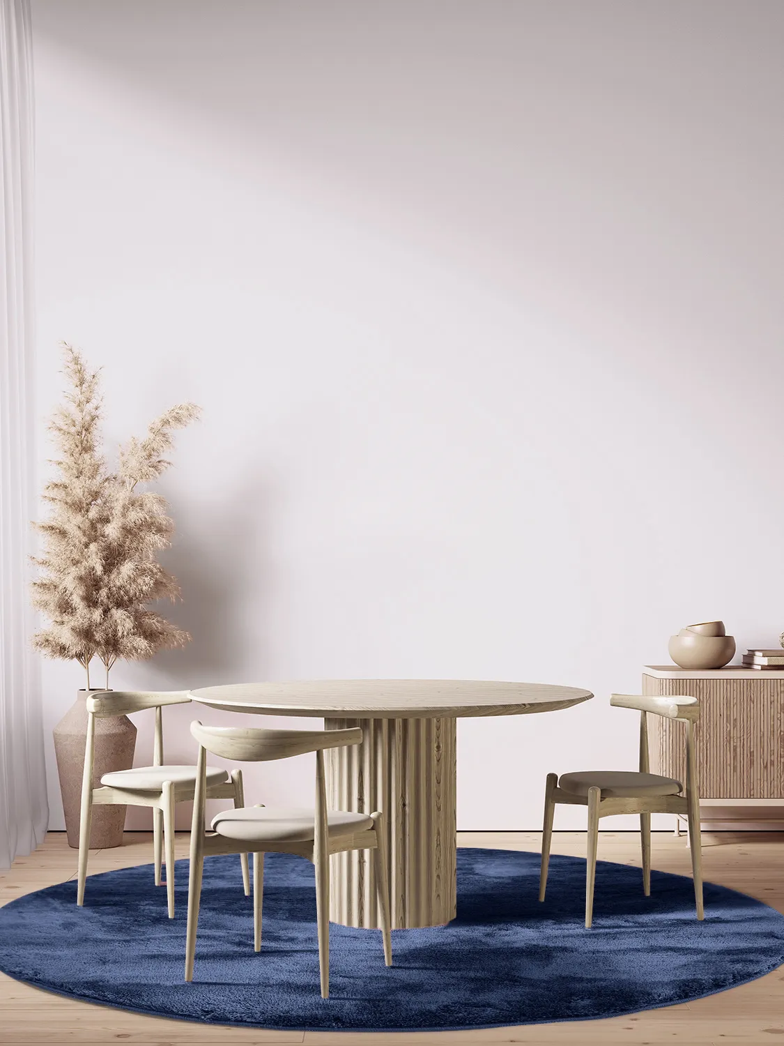 Tapetes redondos - Aranga Super Soft Fur (azul escuro)